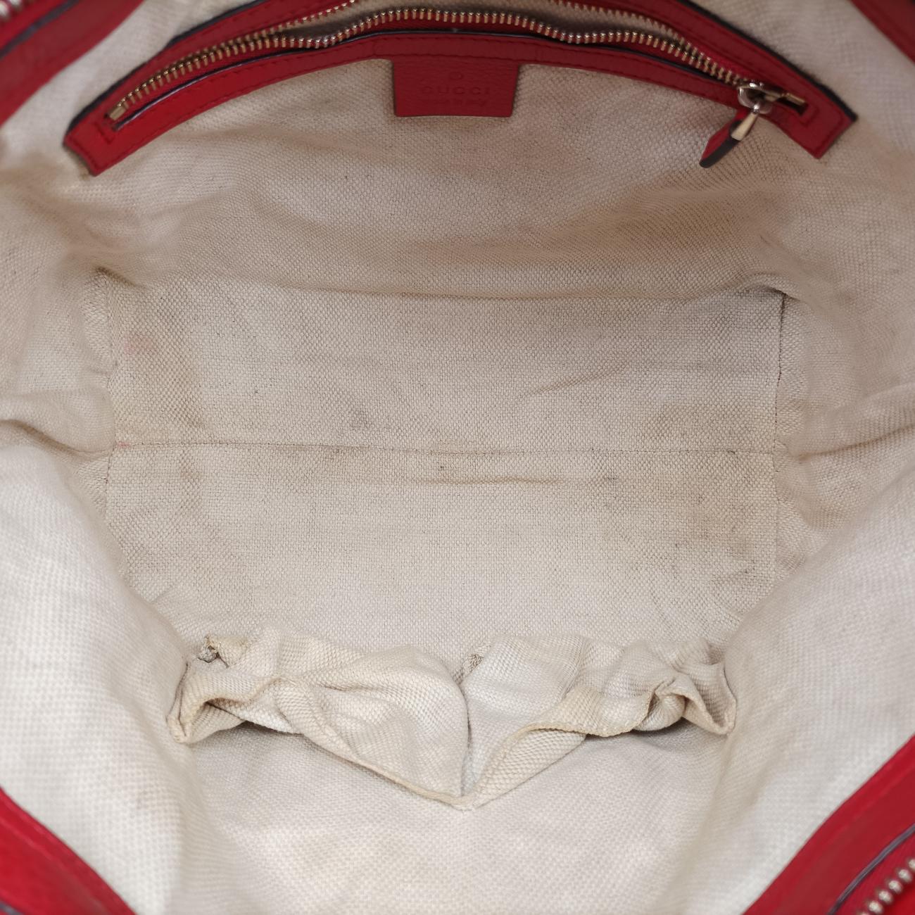 Pre-owned Gucci Soho Red Leather 369176 shoulderbag | stylenewstar