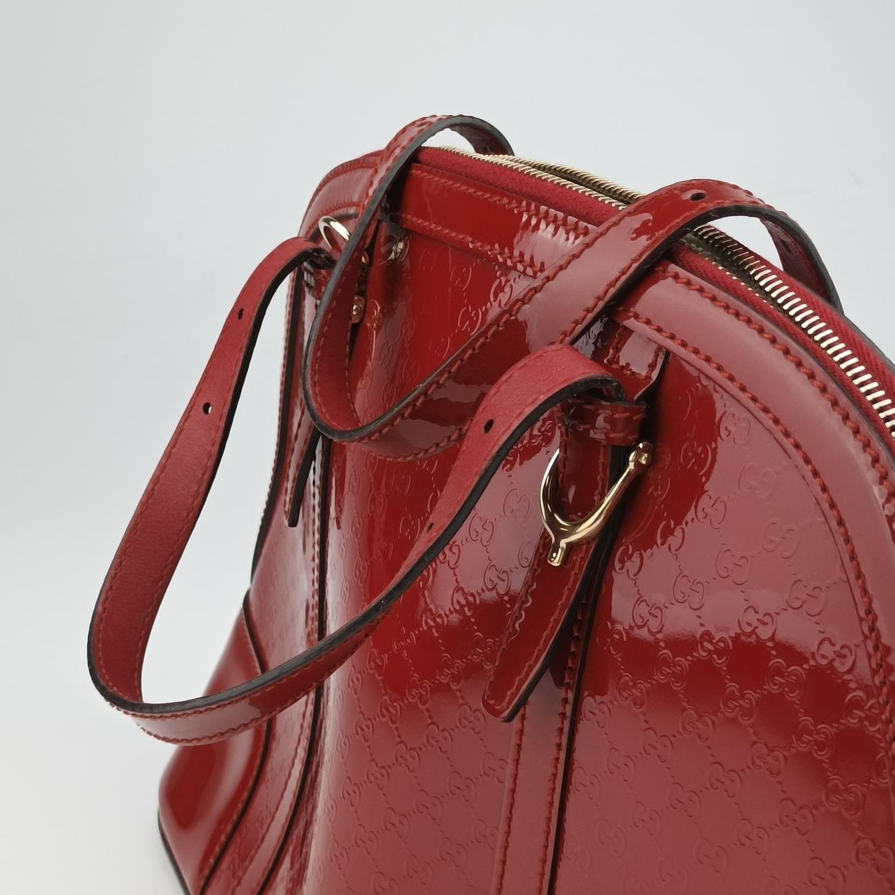 Pre-owned Gucci Microguccissima Red Patent 309617 handbag | stylenewstar
