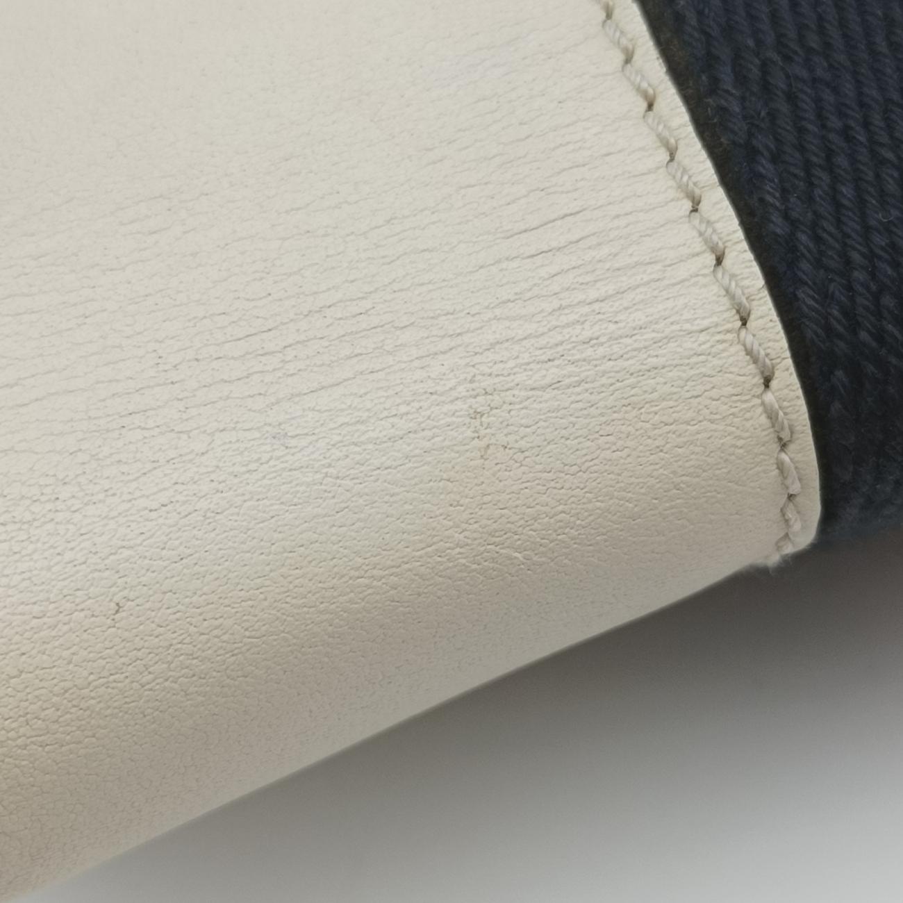 Pre-owned Gucci Sylvie Ivory x Navy x Red Leather 494646 shoulderbag | stylenewstar