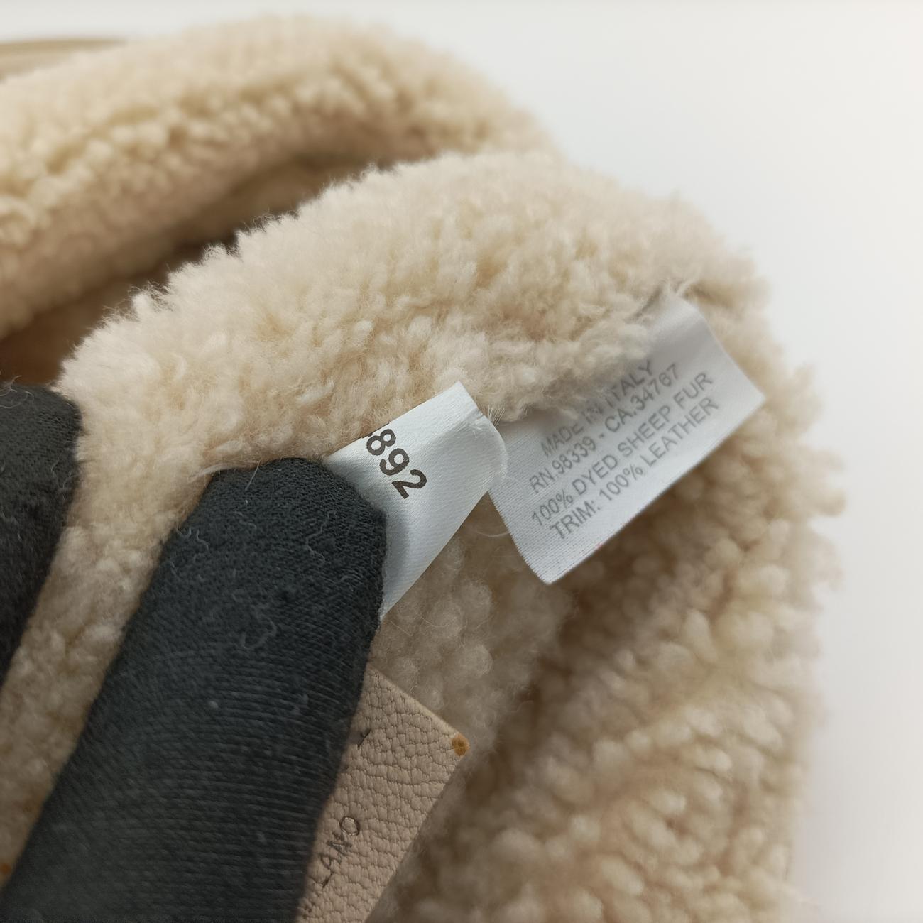 Pre-owned Prada Mouton White Shearling  shoulderbag | stylenewstar