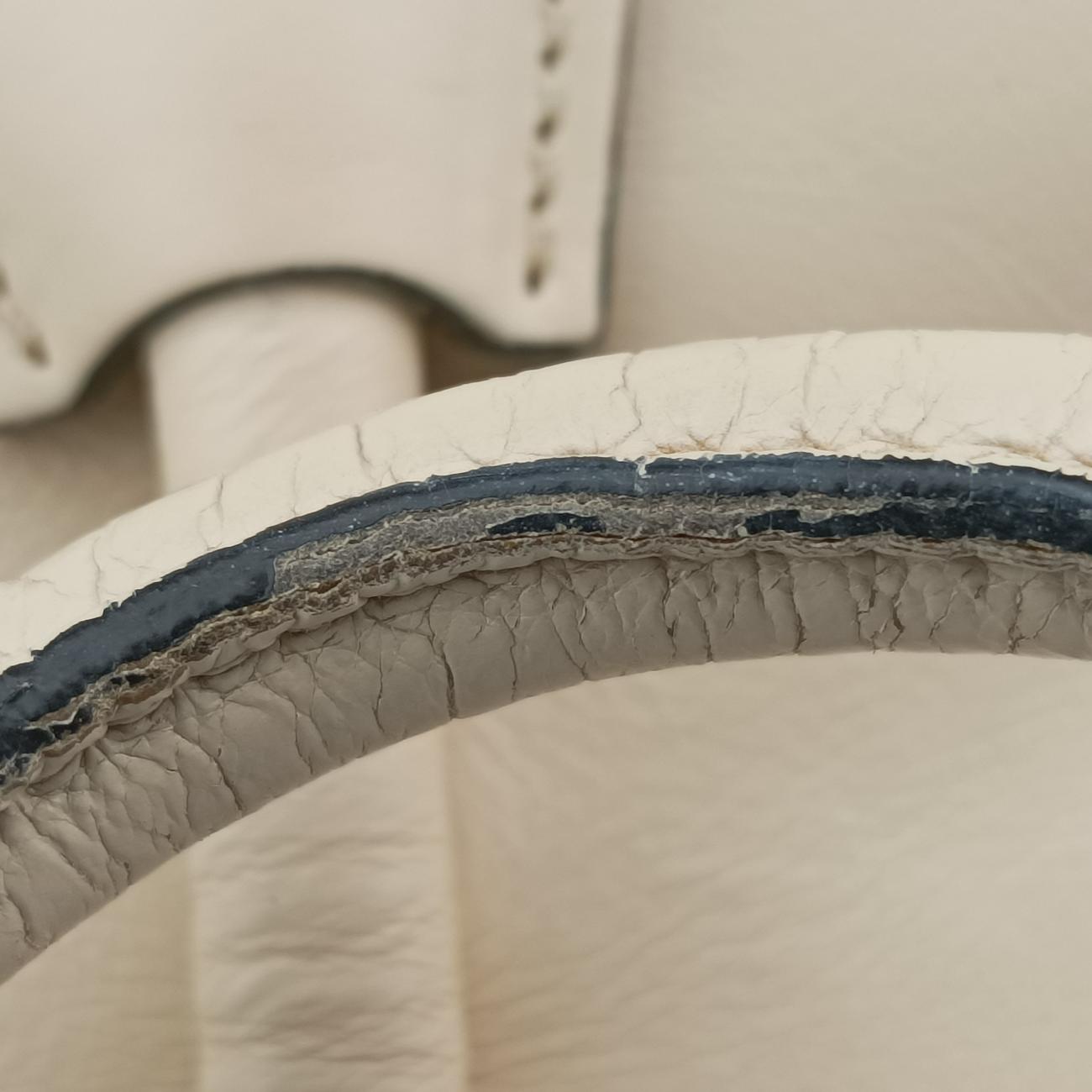 Pre-owned Prada Twin Pocket Double Zip Tote Beige Leather BN2619 shoulderbag | stylenewstar