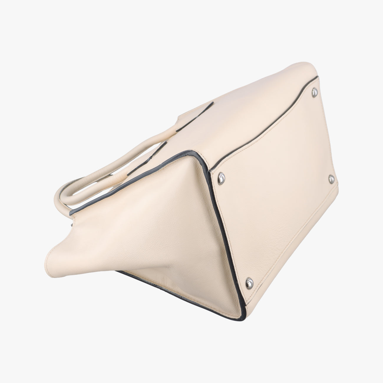 Pre-owned Prada Twin Pocket Double Zip Tote Beige Leather BN2619 shoulderbag | stylenewstar