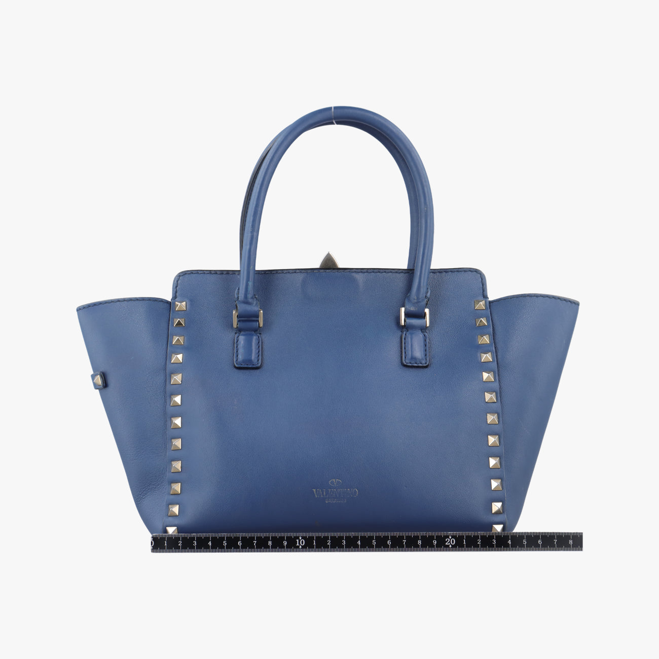 Pre-owned Valentino ROCKSTUD Blue Leather  shoulderbag | stylenewstar
