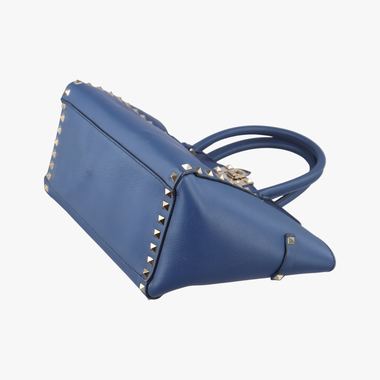 Pre-owned Valentino ROCKSTUD Blue Leather  shoulderbag | stylenewstar