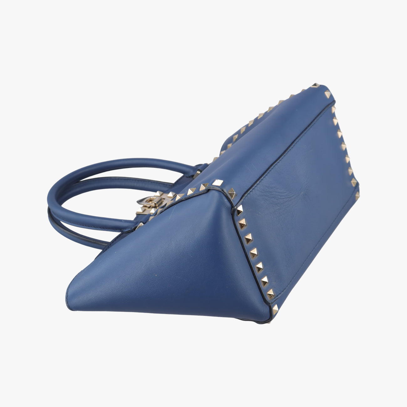 Pre-owned Valentino ROCKSTUD Blue Leather  shoulderbag | stylenewstar