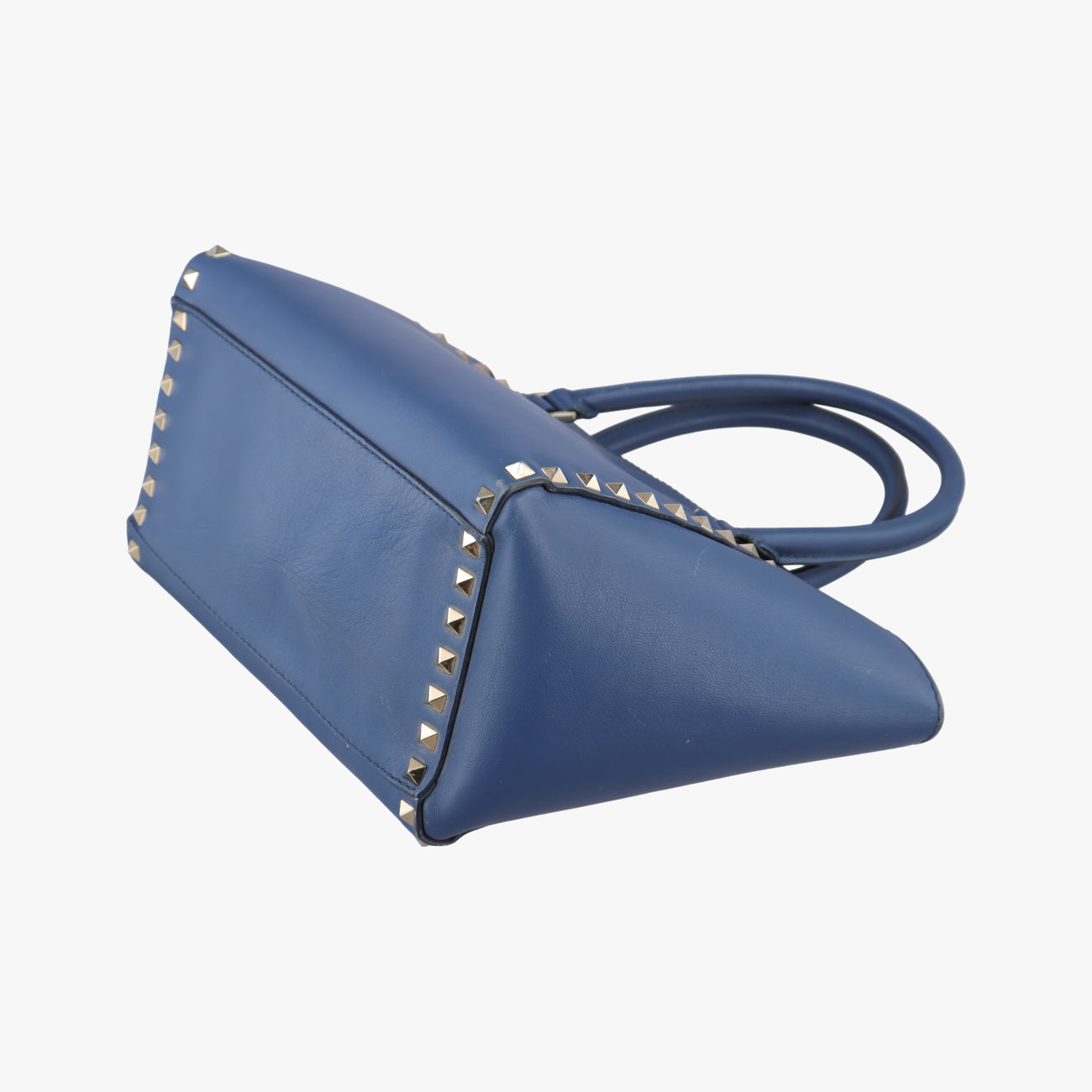 Pre-owned Valentino ROCKSTUD Blue Leather  shoulderbag | stylenewstar