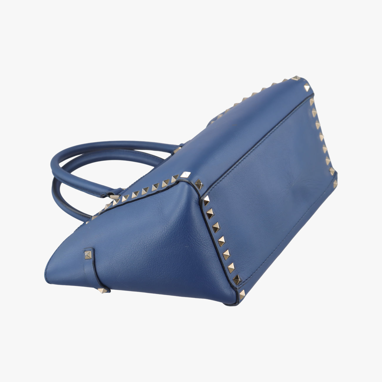Pre-owned Valentino ROCKSTUD Blue Leather  shoulderbag | stylenewstar