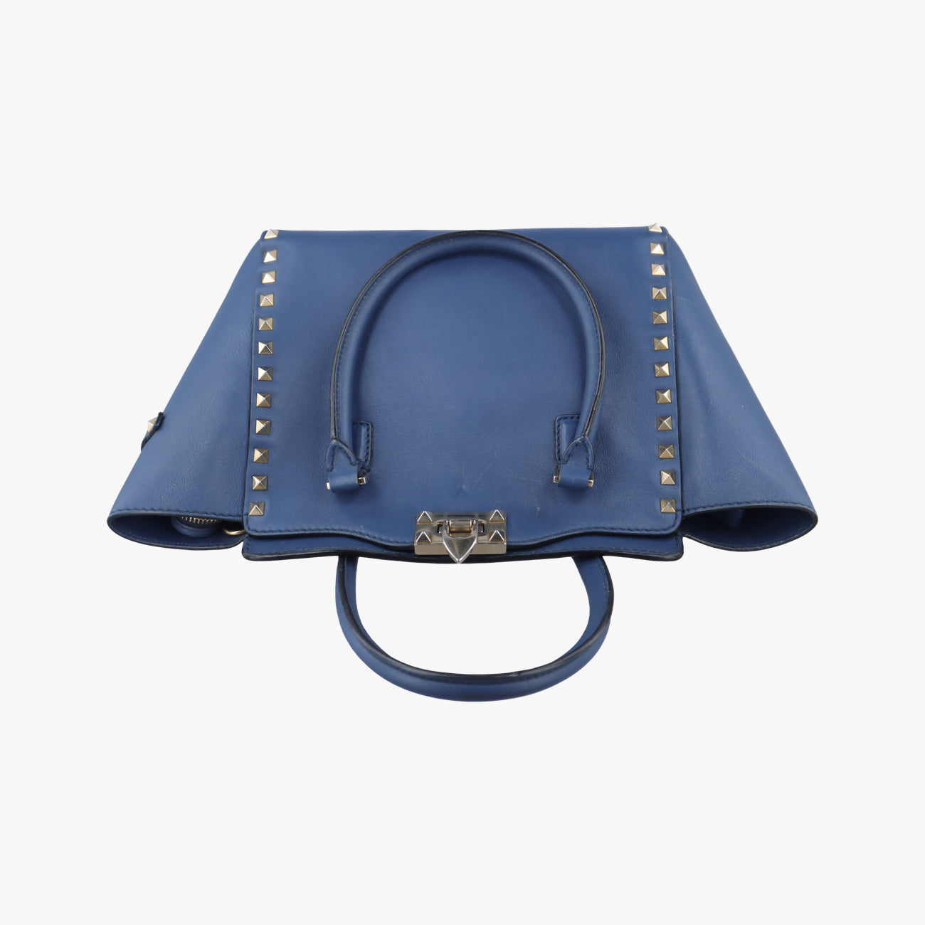 Pre-owned Valentino ROCKSTUD Blue Leather  shoulderbag | stylenewstar