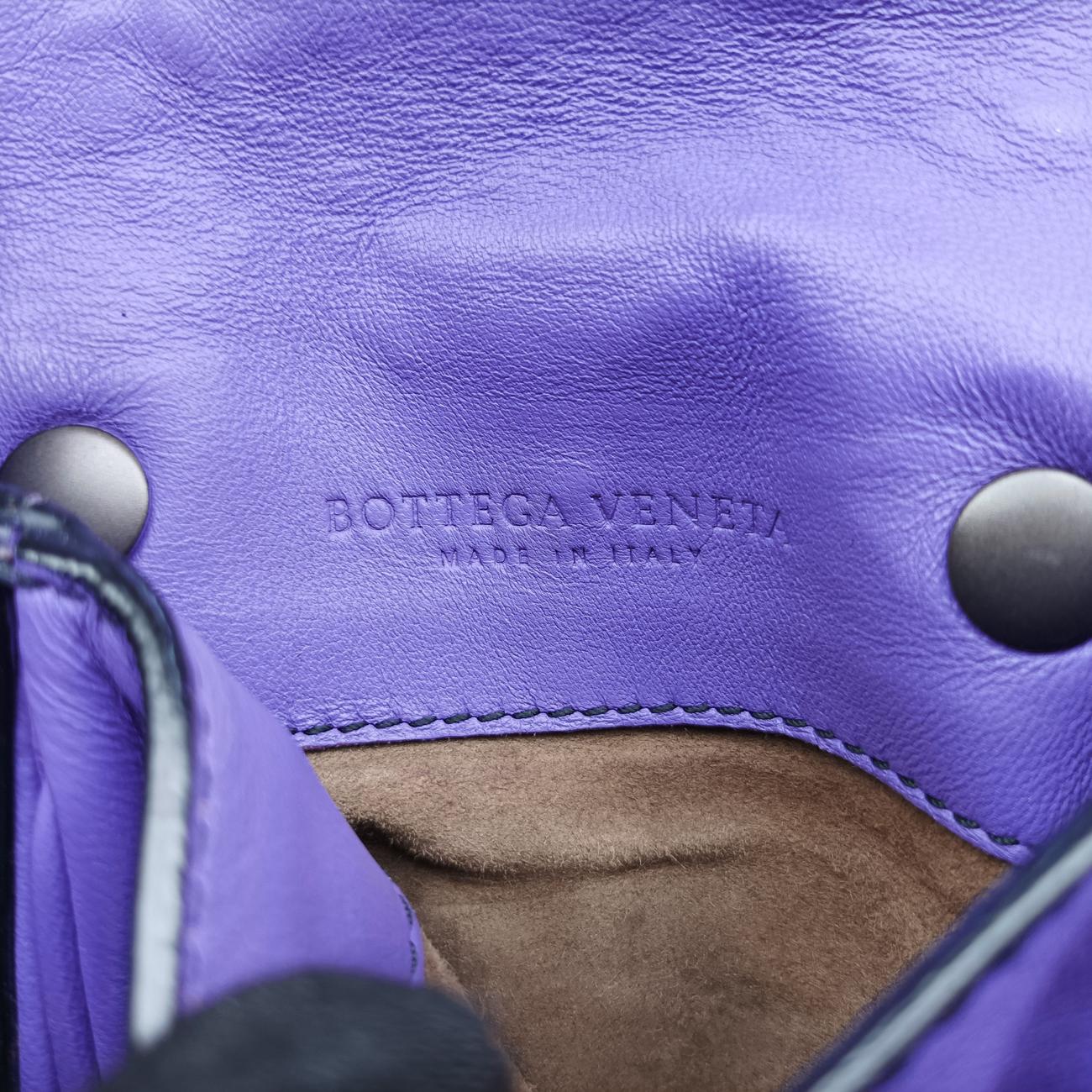 Pre-owned Bottega Veneta Clip Purple Lambskin  shoulderbag | stylenewstar
