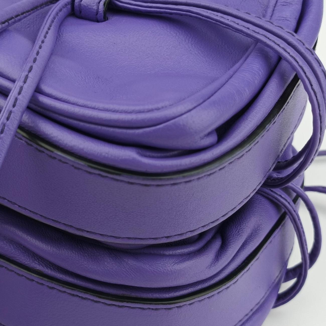 Pre-owned Bottega Veneta Clip Purple Lambskin  shoulderbag | stylenewstar