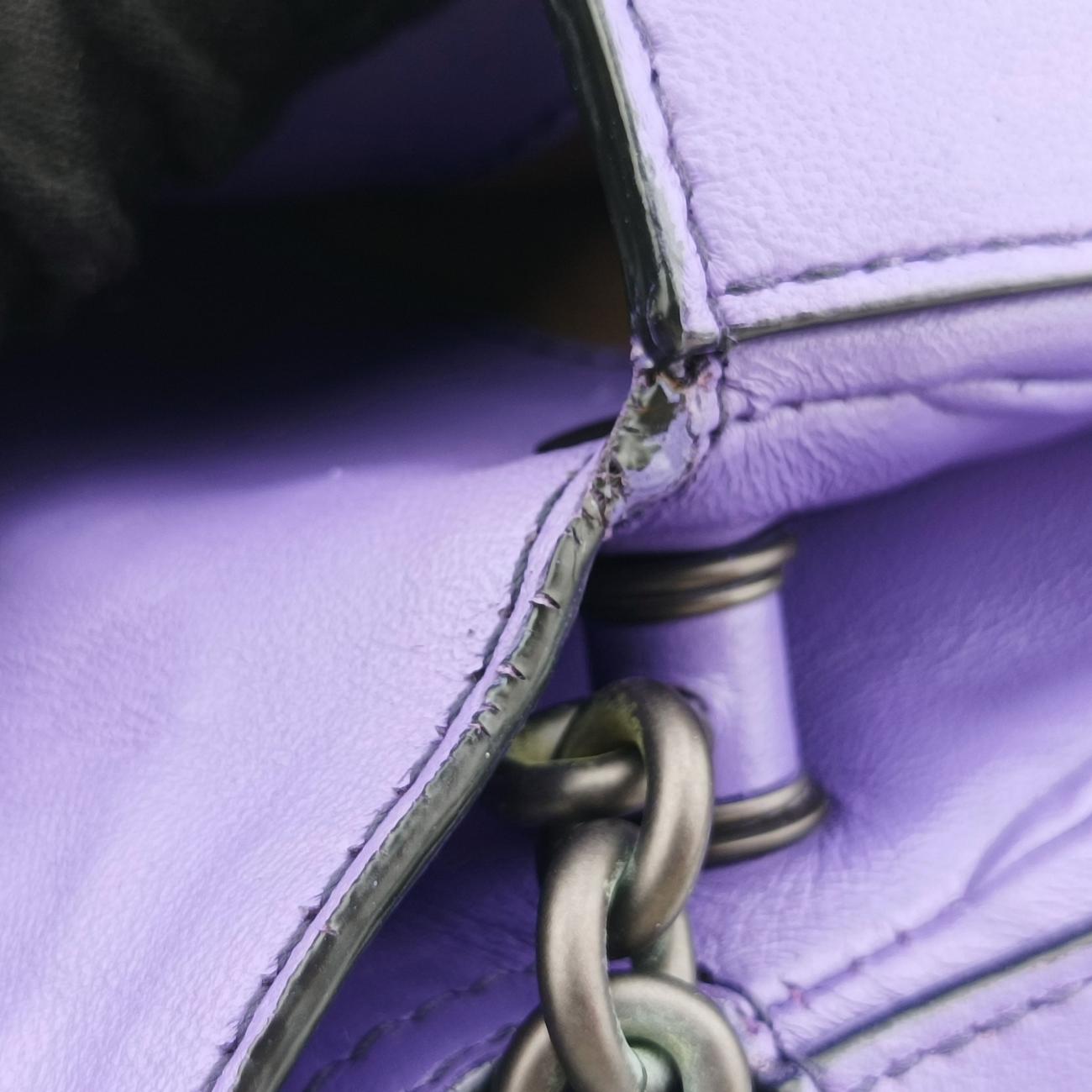 Pre-owned Bottega Veneta Clip Purple Lambskin  shoulderbag | stylenewstar