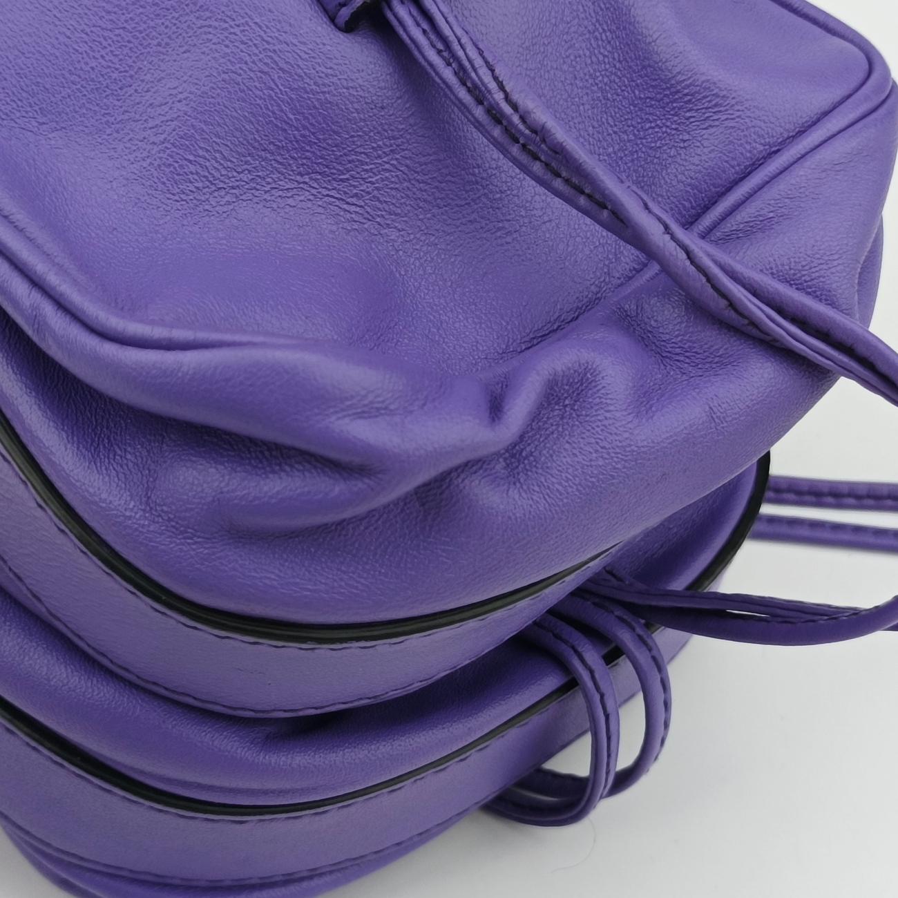Pre-owned Bottega Veneta Clip Purple Lambskin  shoulderbag | stylenewstar