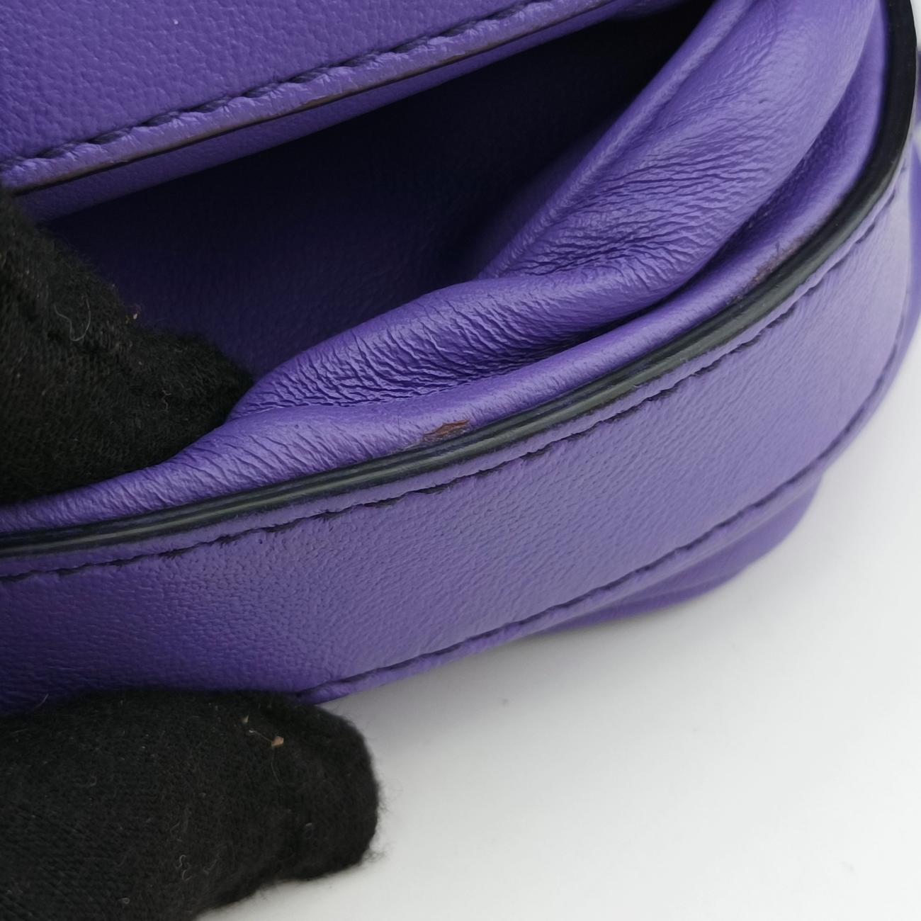 Pre-owned Bottega Veneta Clip Purple Lambskin  shoulderbag | stylenewstar