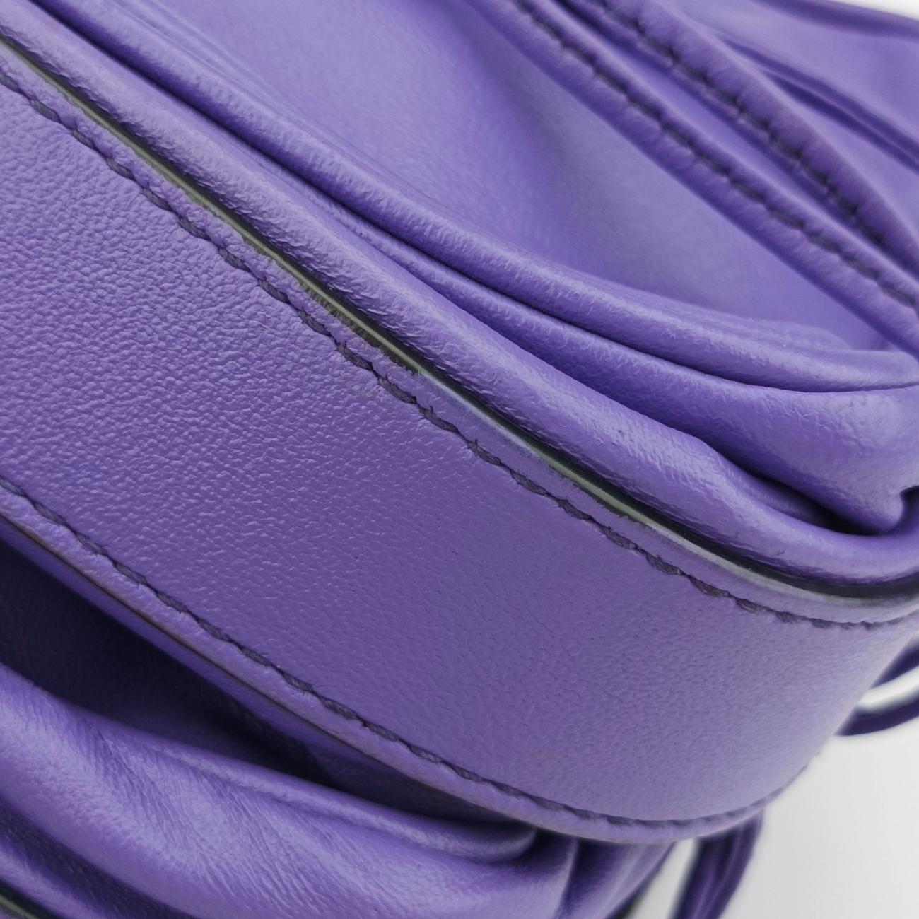 Pre-owned Bottega Veneta Clip Purple Lambskin  shoulderbag | stylenewstar