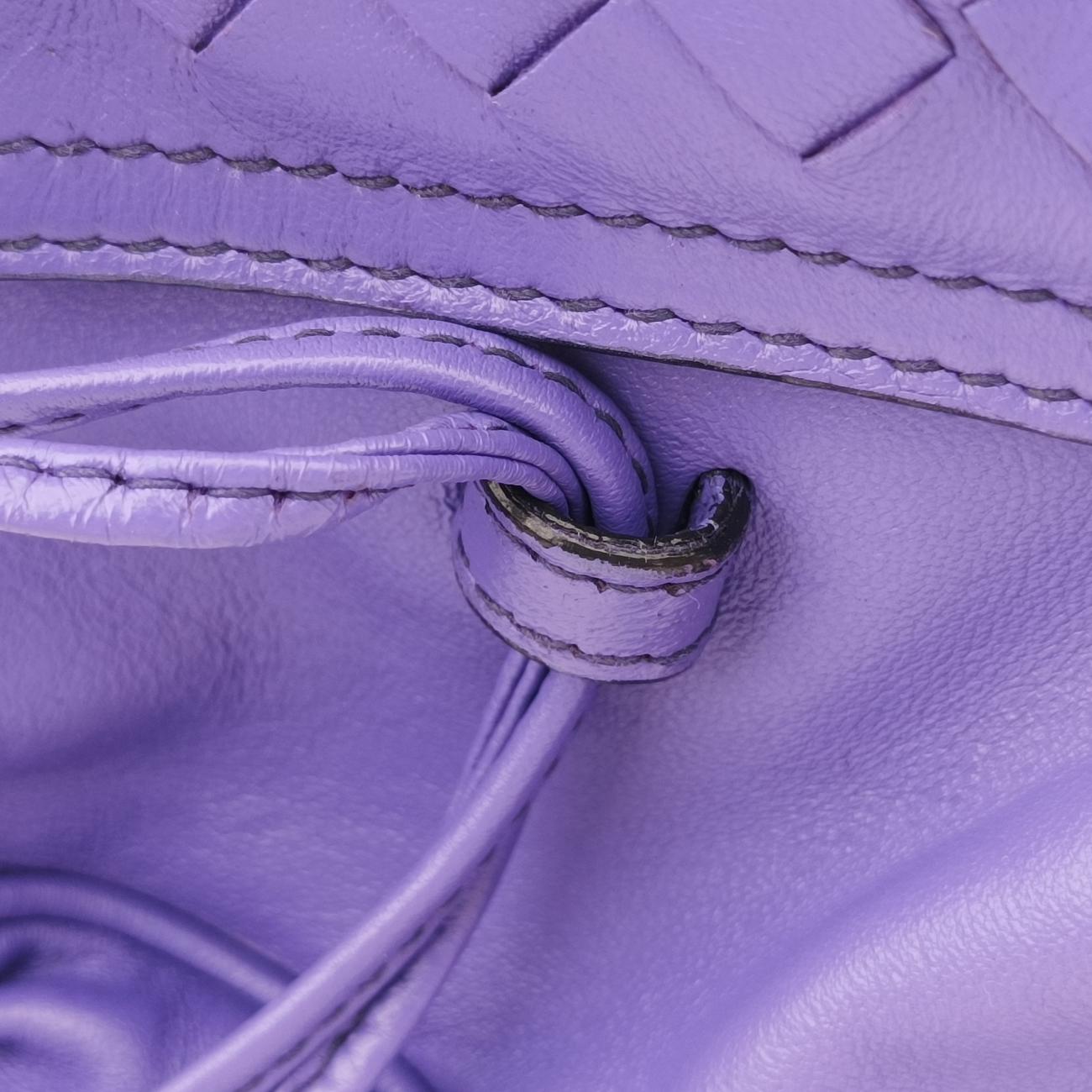 Pre-owned Bottega Veneta Clip Purple Lambskin  shoulderbag | stylenewstar