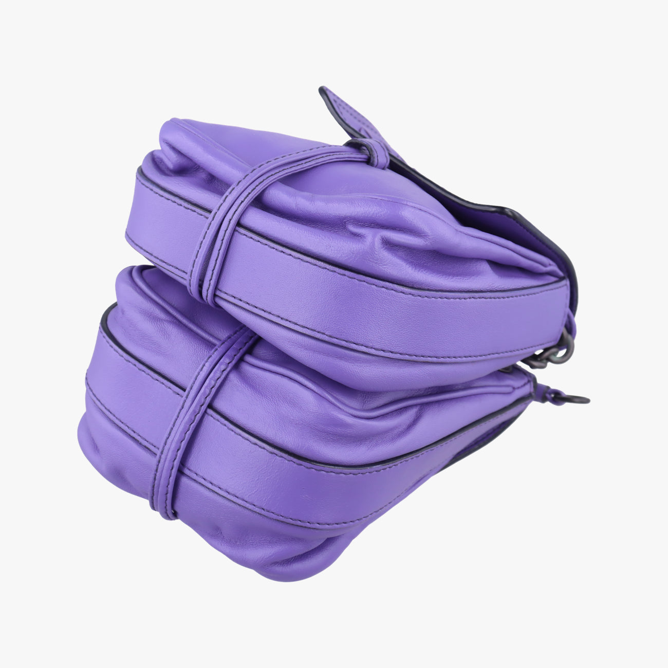 Pre-owned Bottega Veneta Clip Purple Lambskin  shoulderbag | stylenewstar