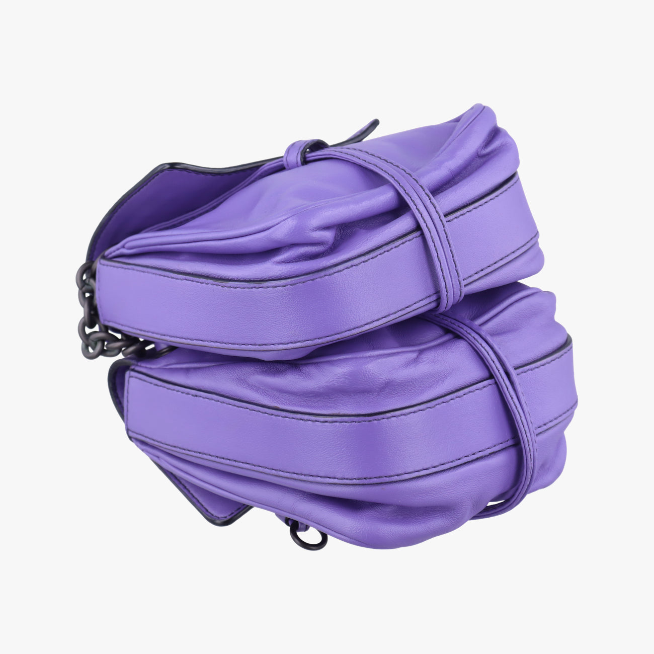 Pre-owned Bottega Veneta Clip Purple Lambskin  shoulderbag | stylenewstar