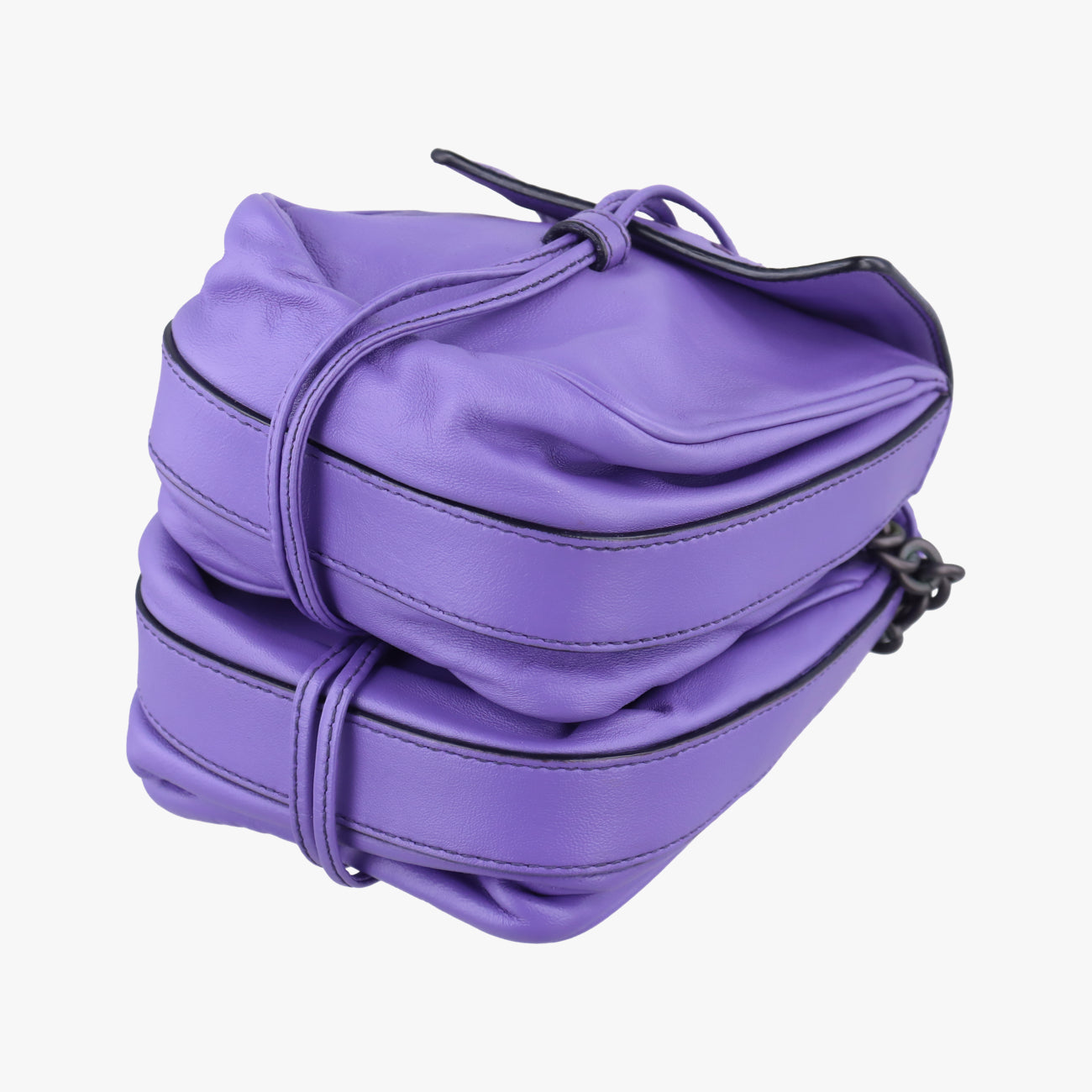 Pre-owned Bottega Veneta Clip Purple Lambskin  shoulderbag | stylenewstar