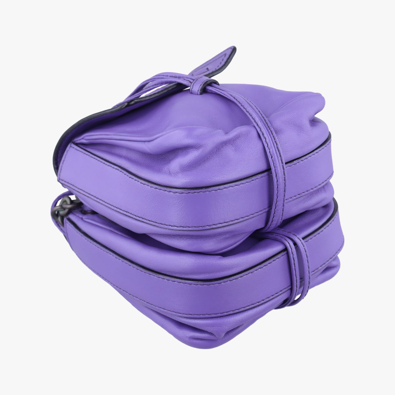 Pre-owned Bottega Veneta Clip Purple Lambskin  shoulderbag | stylenewstar