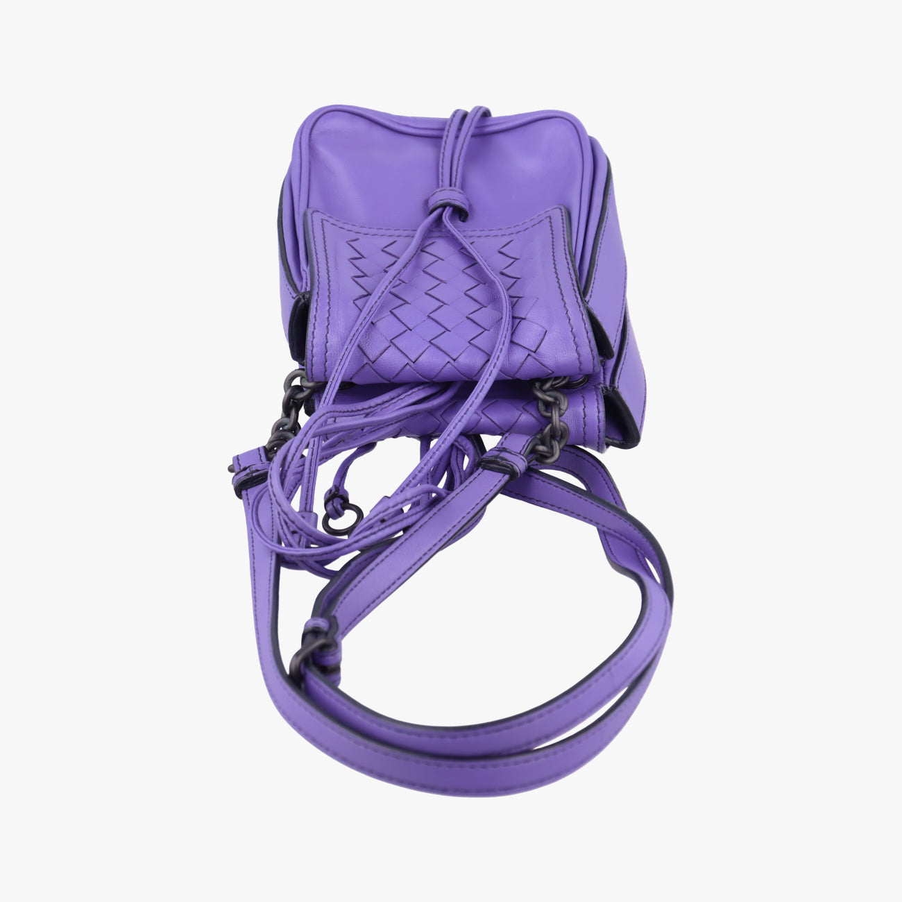 Pre-owned Bottega Veneta Clip Purple Lambskin  shoulderbag | stylenewstar