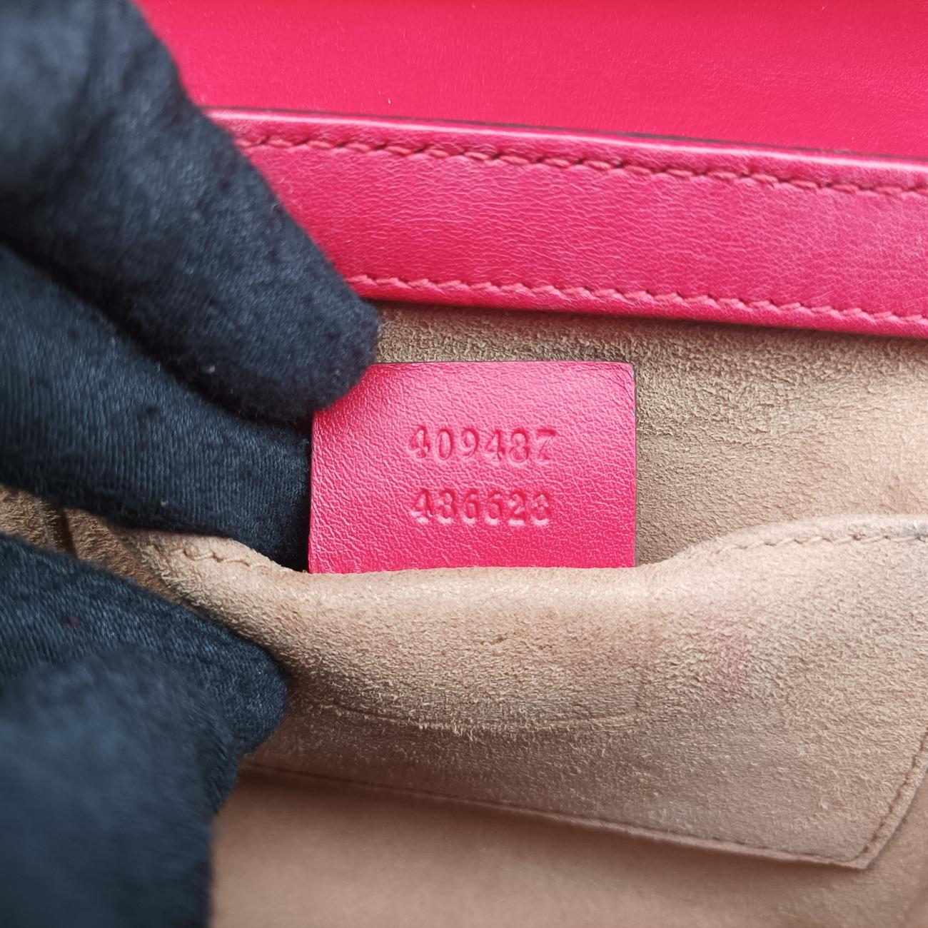 Pre-owned Gucci Padlock beige×red×pink PVC coated canvas 409487 shoulderbag | stylenewstar