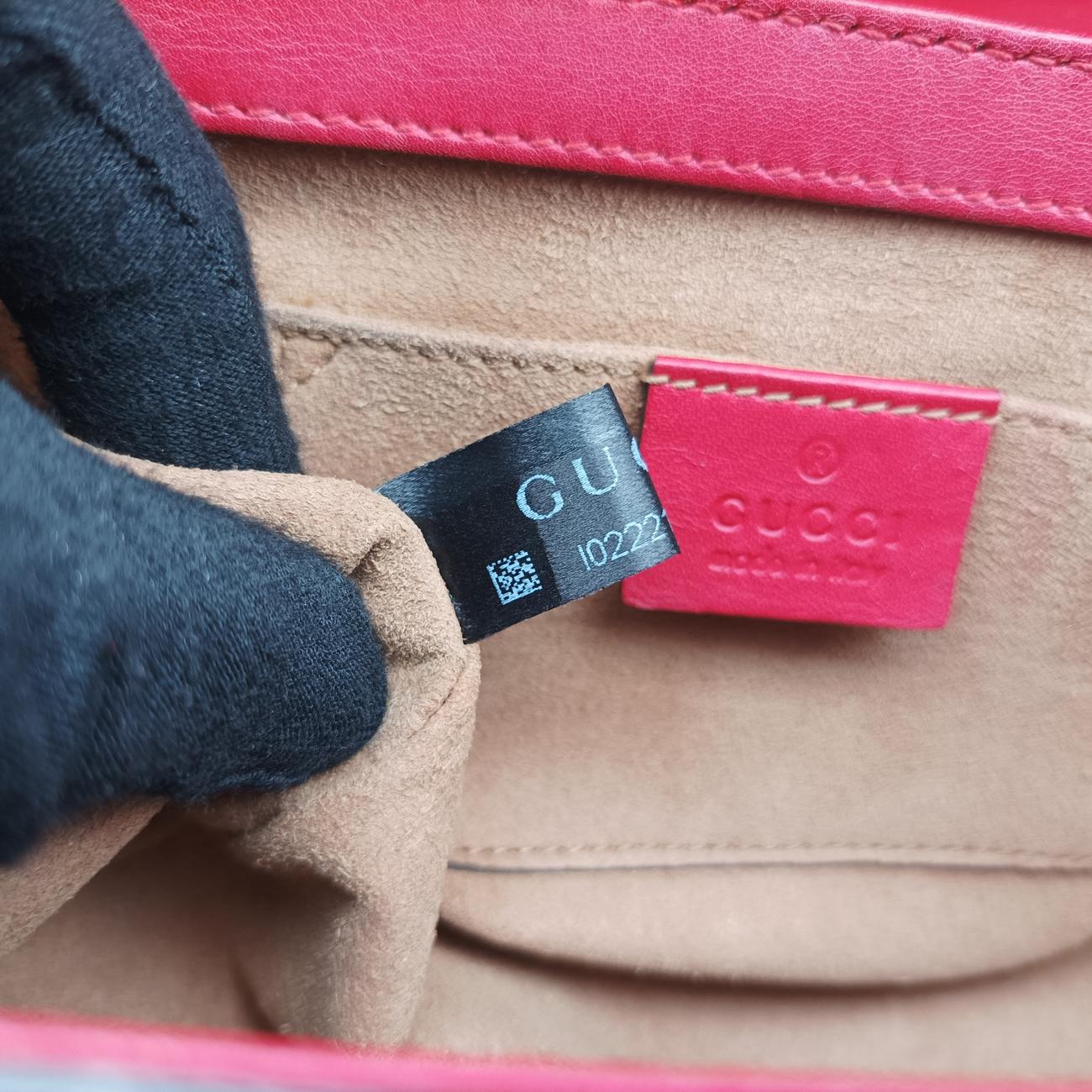 Pre-owned Gucci Padlock beige×red×pink PVC coated canvas 409487 shoulderbag | stylenewstar