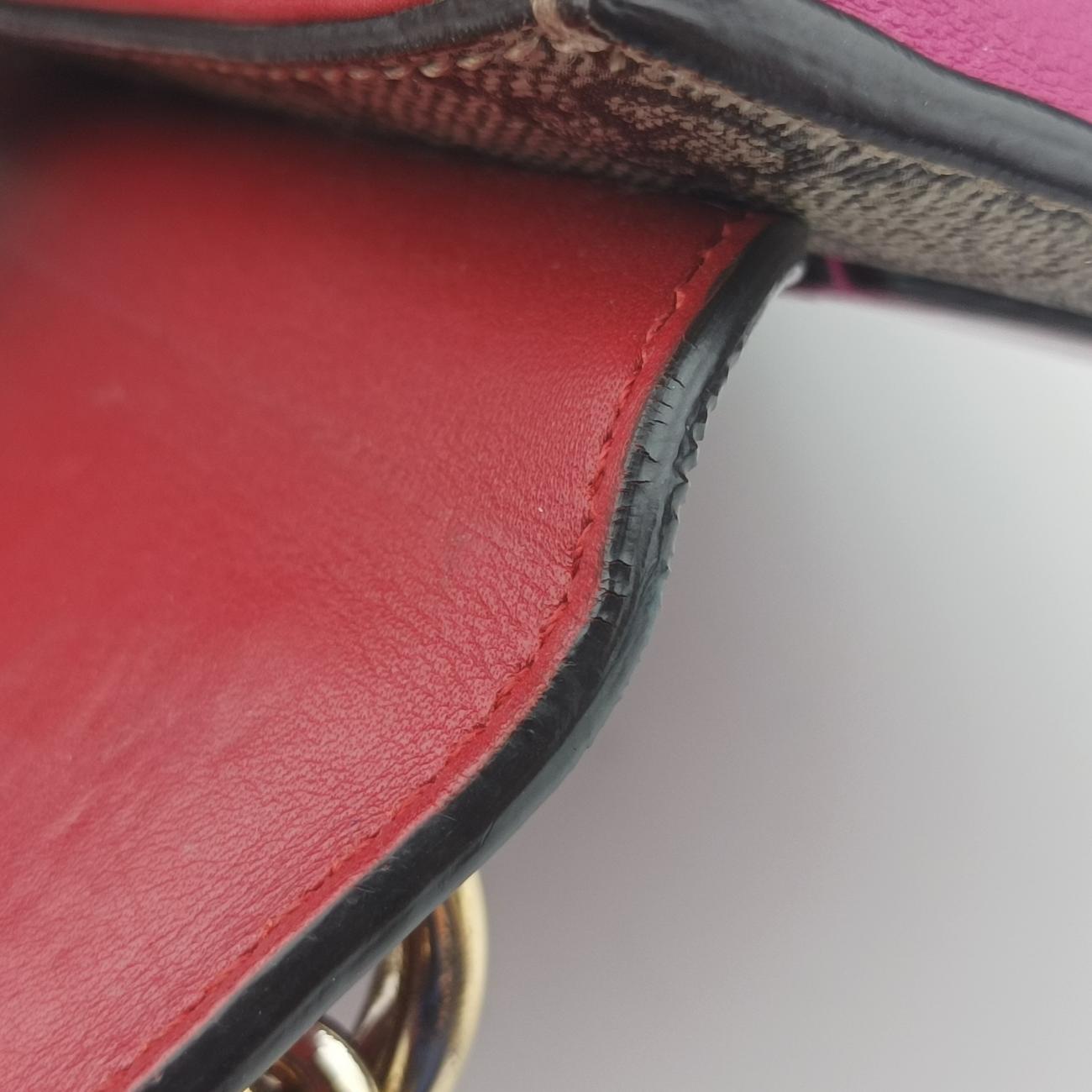 Pre-owned Gucci Padlock beige×red×pink PVC coated canvas 409487 shoulderbag | stylenewstar