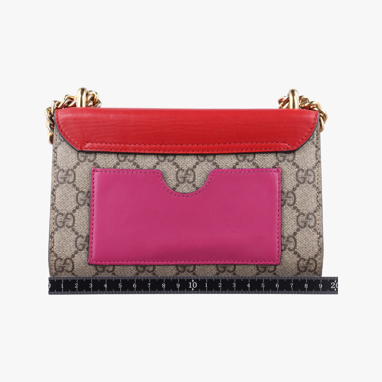Pre-owned Gucci Padlock beige×red×pink PVC coated canvas 409487 shoulderbag | stylenewstar