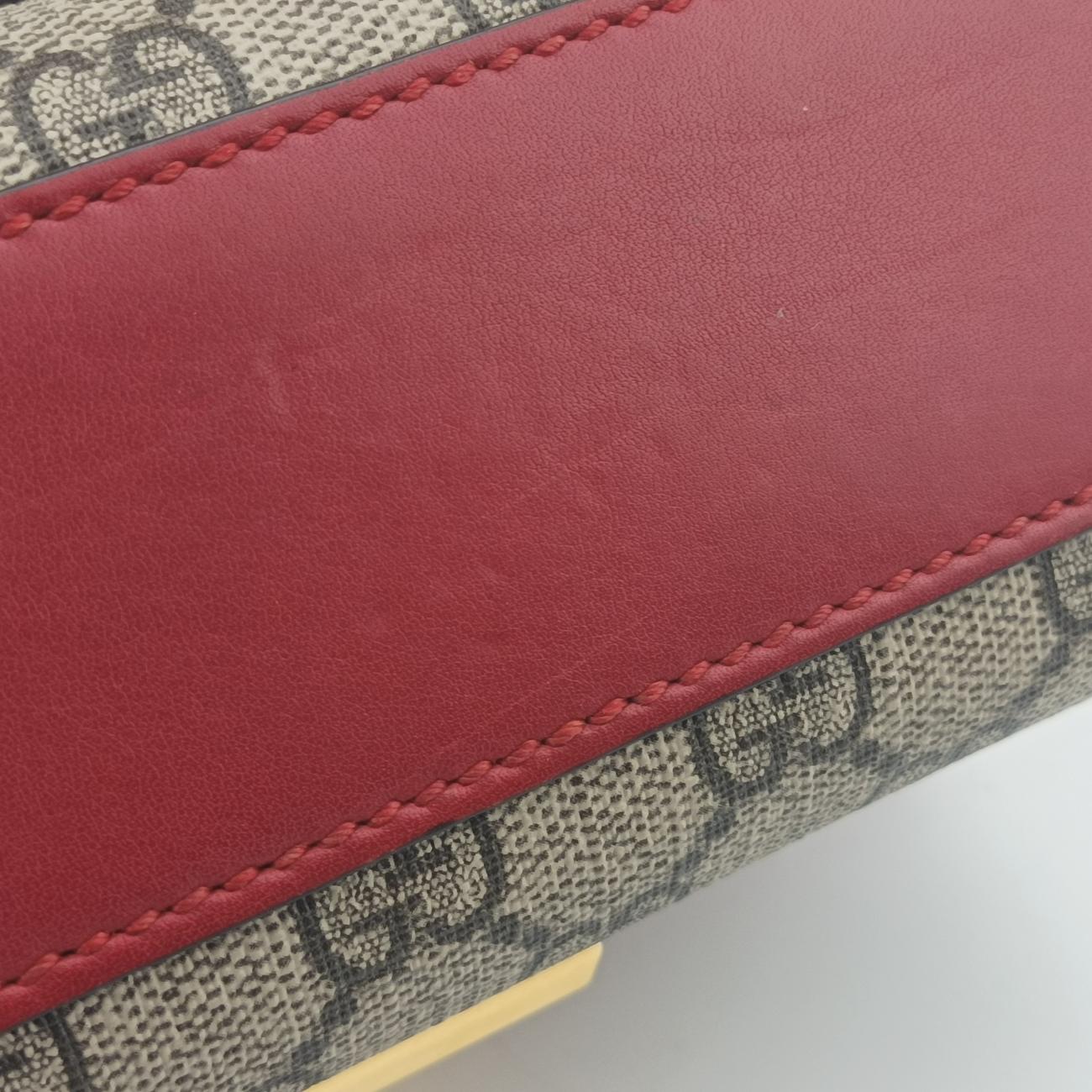 Pre-owned Gucci Padlock beige×red×pink PVC coated canvas 409487 shoulderbag | stylenewstar