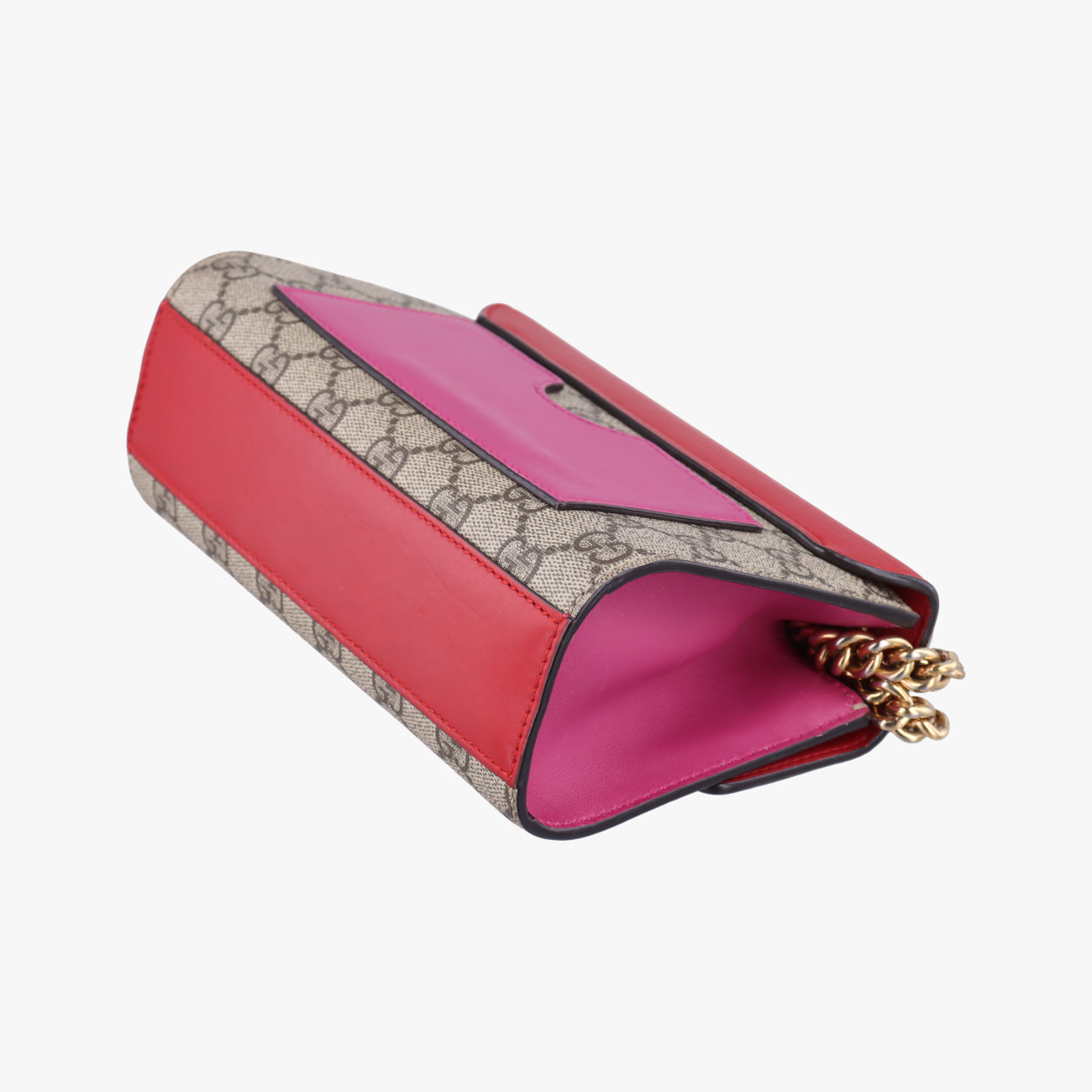 Pre-owned Gucci Padlock beige×red×pink PVC coated canvas 409487 shoulderbag | stylenewstar