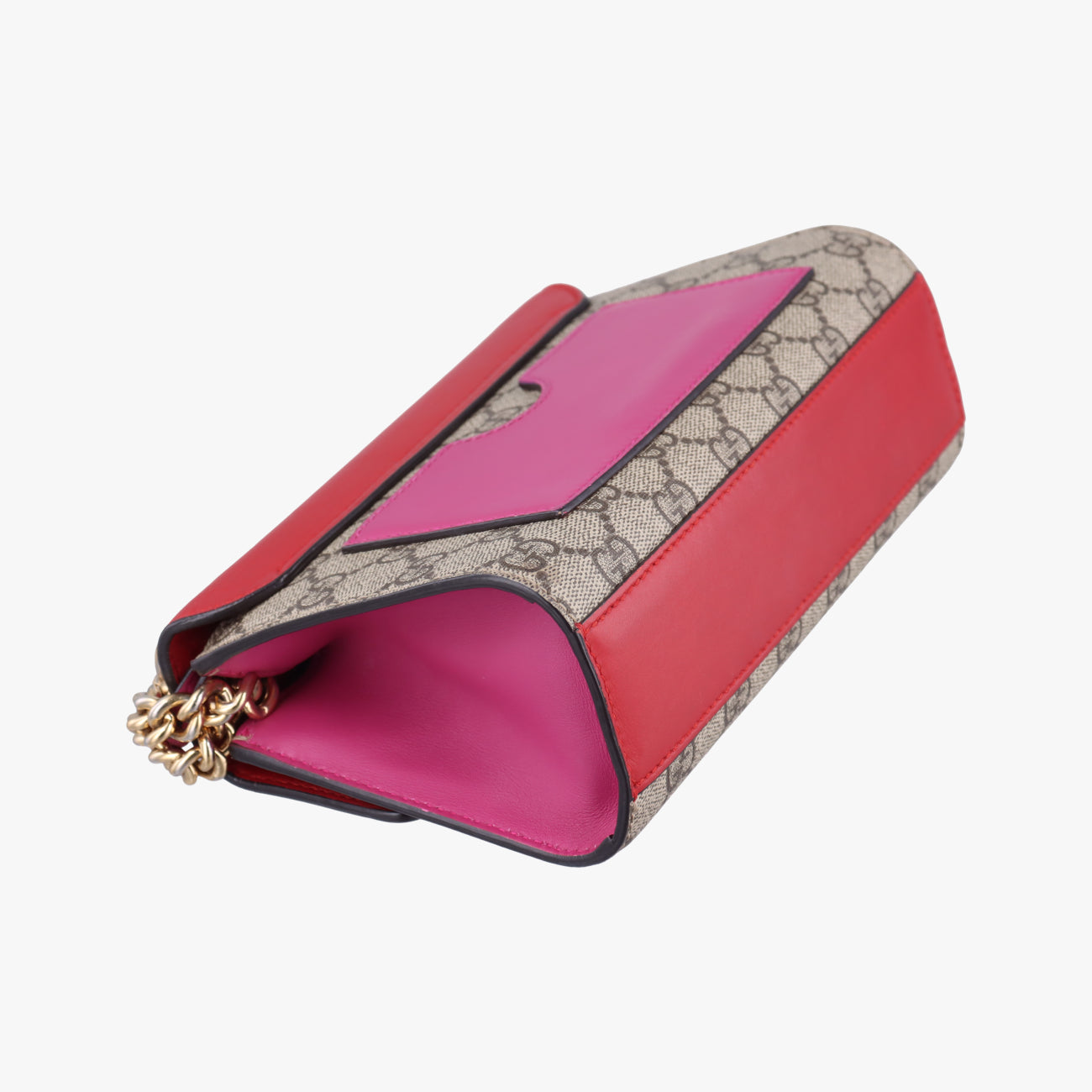 Pre-owned Gucci Padlock beige×red×pink PVC coated canvas 409487 shoulderbag | stylenewstar