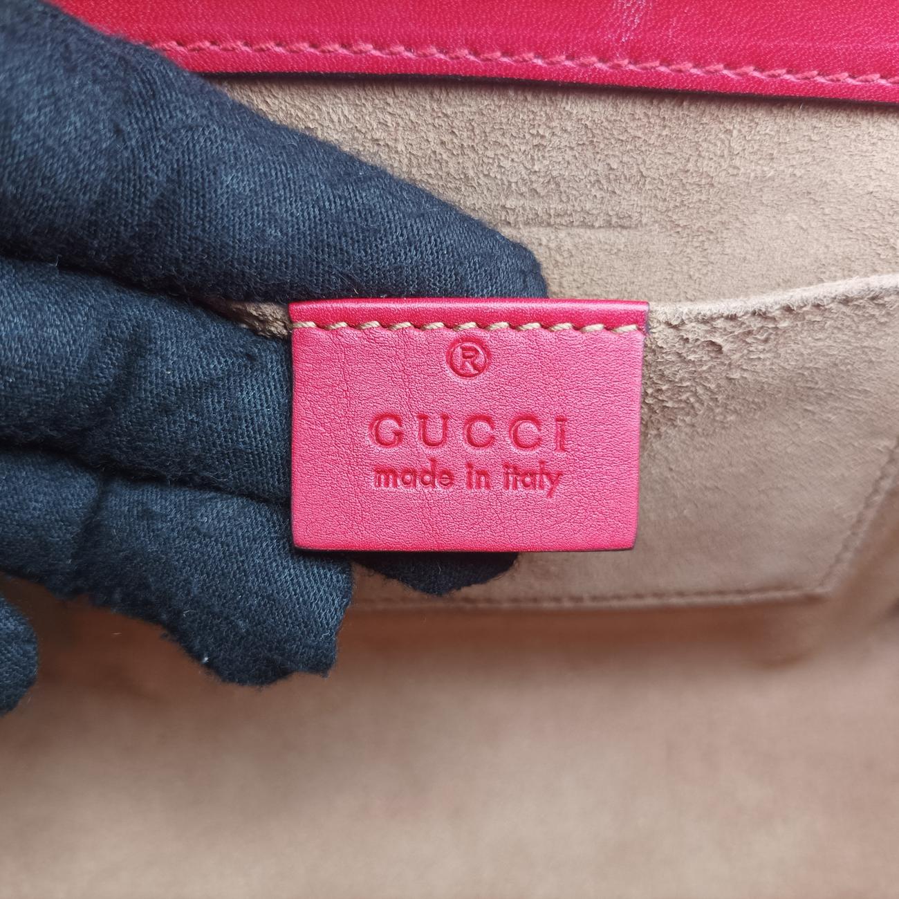 Pre-owned Gucci Padlock beige×red×pink PVC coated canvas 409487 shoulderbag | stylenewstar