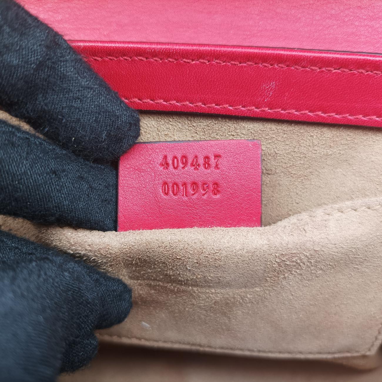 Pre-owned Gucci Padlock beige×red×pink PVC coated canvas 409487 shoulderbag | stylenewstar