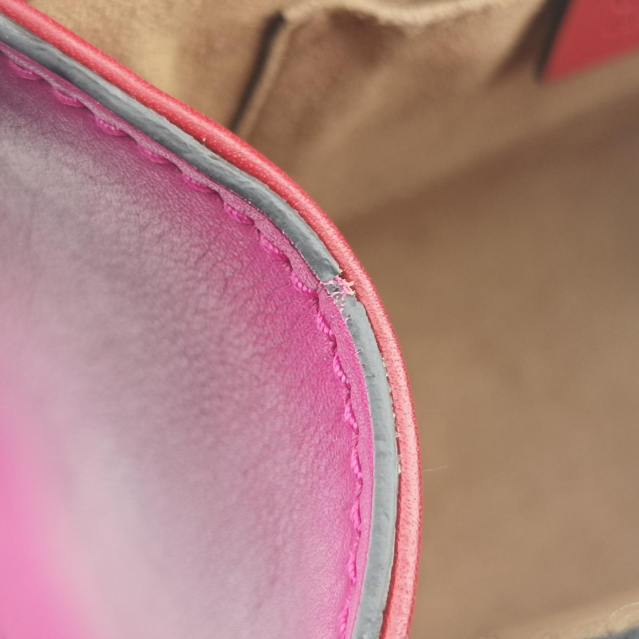 Pre-owned Gucci Padlock beige×red×pink PVC coated canvas 409487 shoulderbag | stylenewstar