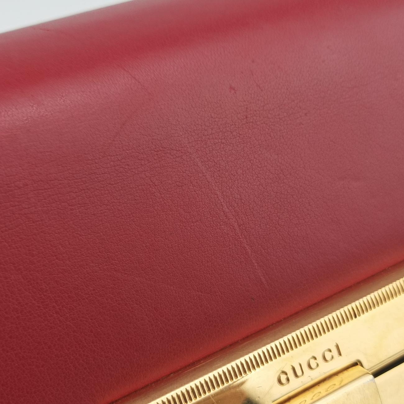 Pre-owned Gucci Padlock beige×red×pink PVC coated canvas 409487 shoulderbag | stylenewstar