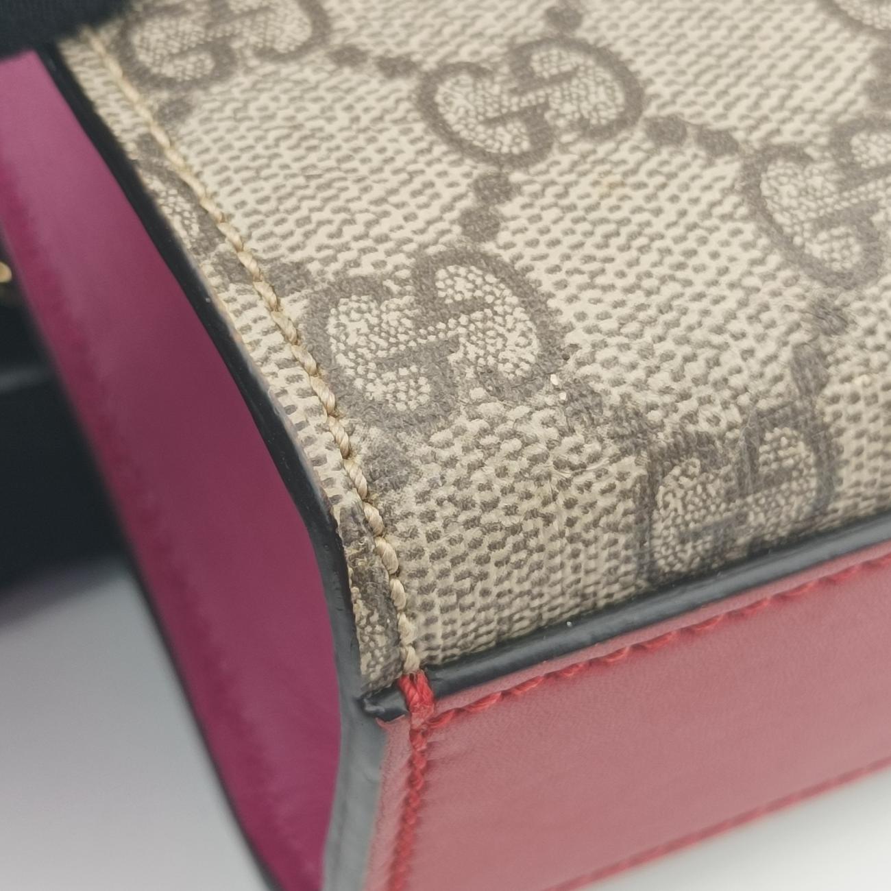 Pre-owned Gucci Padlock beige×red×pink PVC coated canvas 409487 shoulderbag | stylenewstar