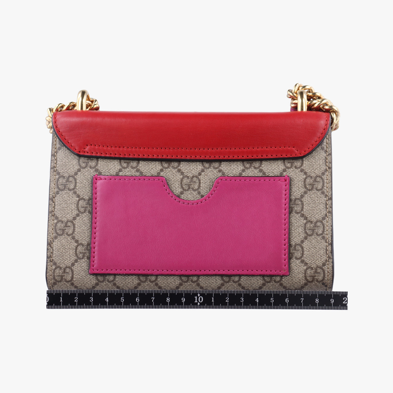 Pre-owned Gucci Padlock beige×red×pink PVC coated canvas 409487 shoulderbag | stylenewstar