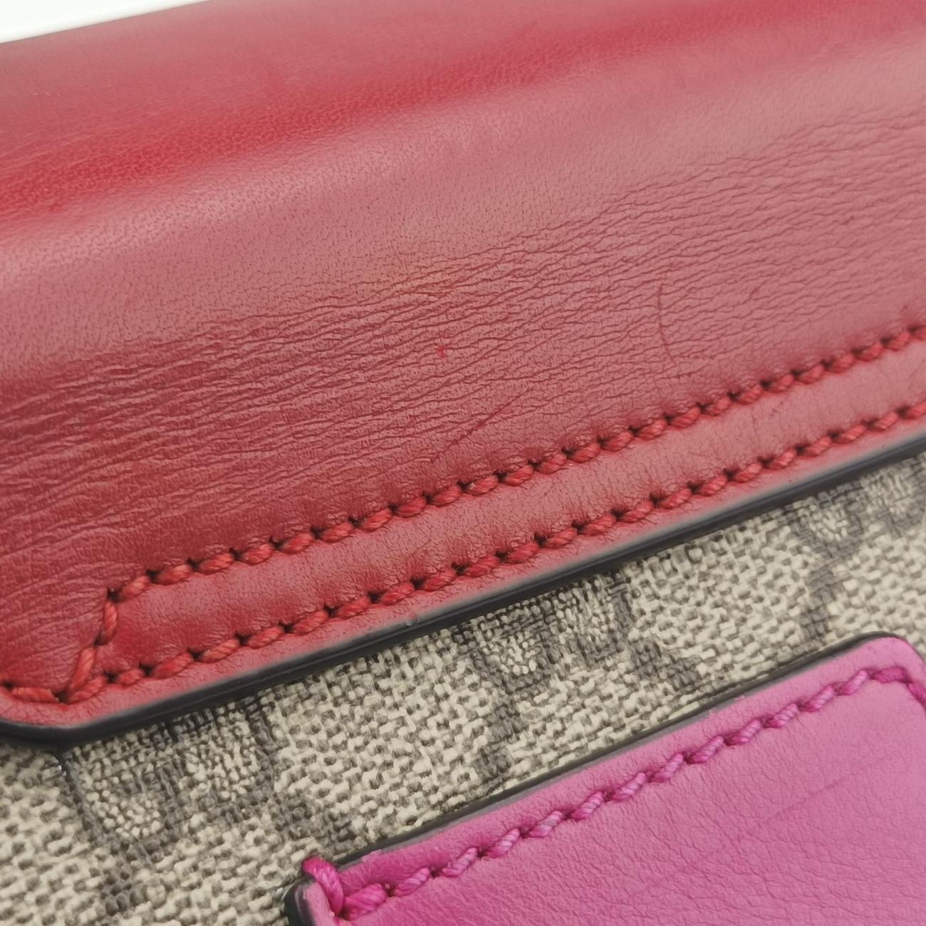 Pre-owned Gucci Padlock beige×red×pink PVC coated canvas 409487 shoulderbag | stylenewstar