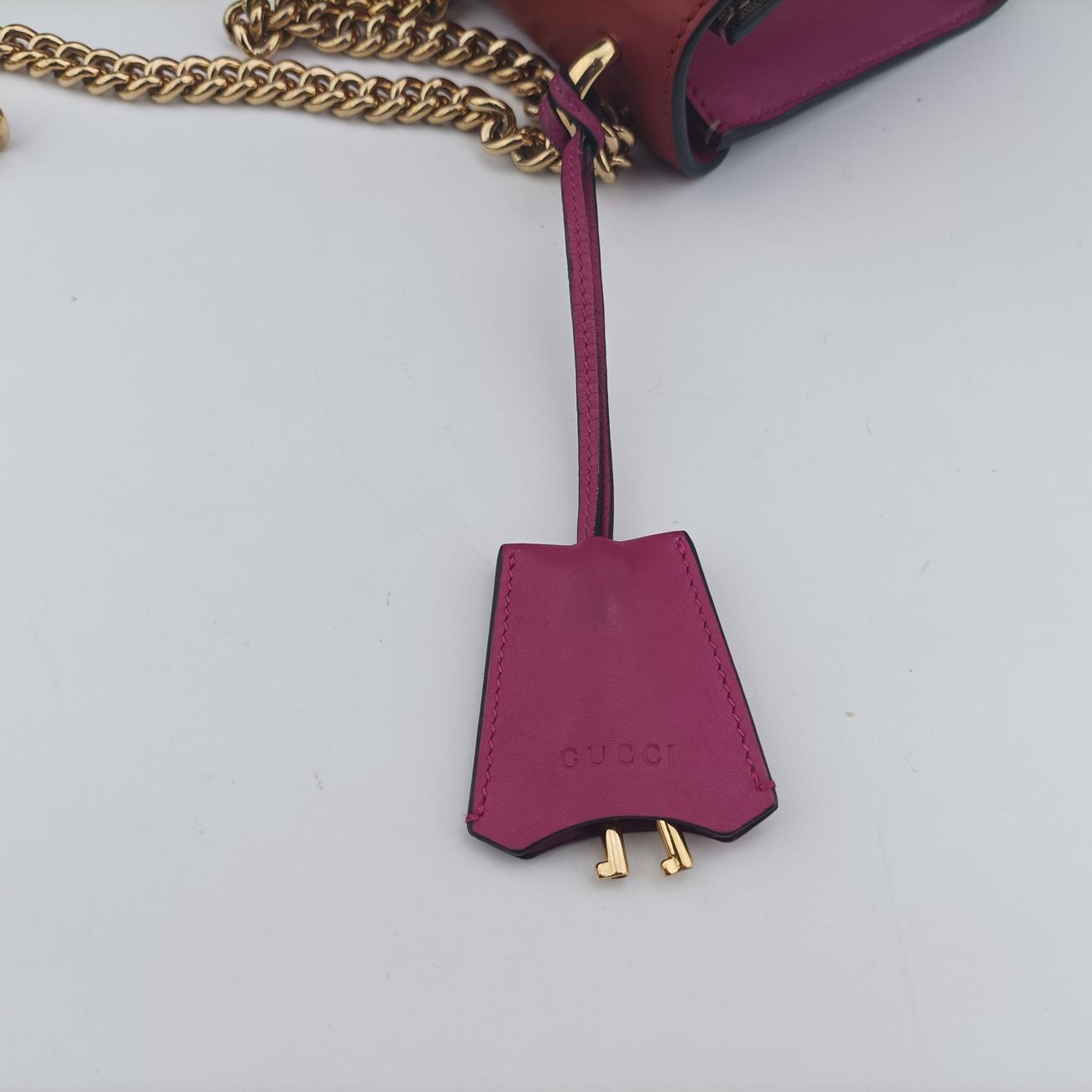 Pre-owned Gucci Padlock beige×red×pink PVC coated canvas 409487 shoulderbag | stylenewstar