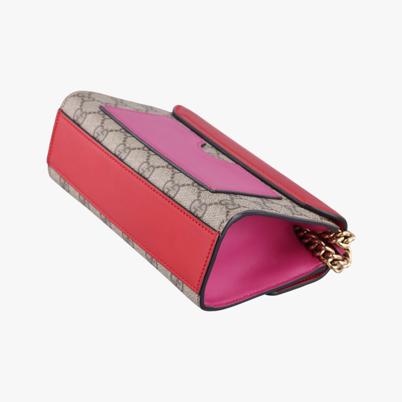 Pre-owned Gucci Padlock beige×red×pink PVC coated canvas 409487 shoulderbag | stylenewstar