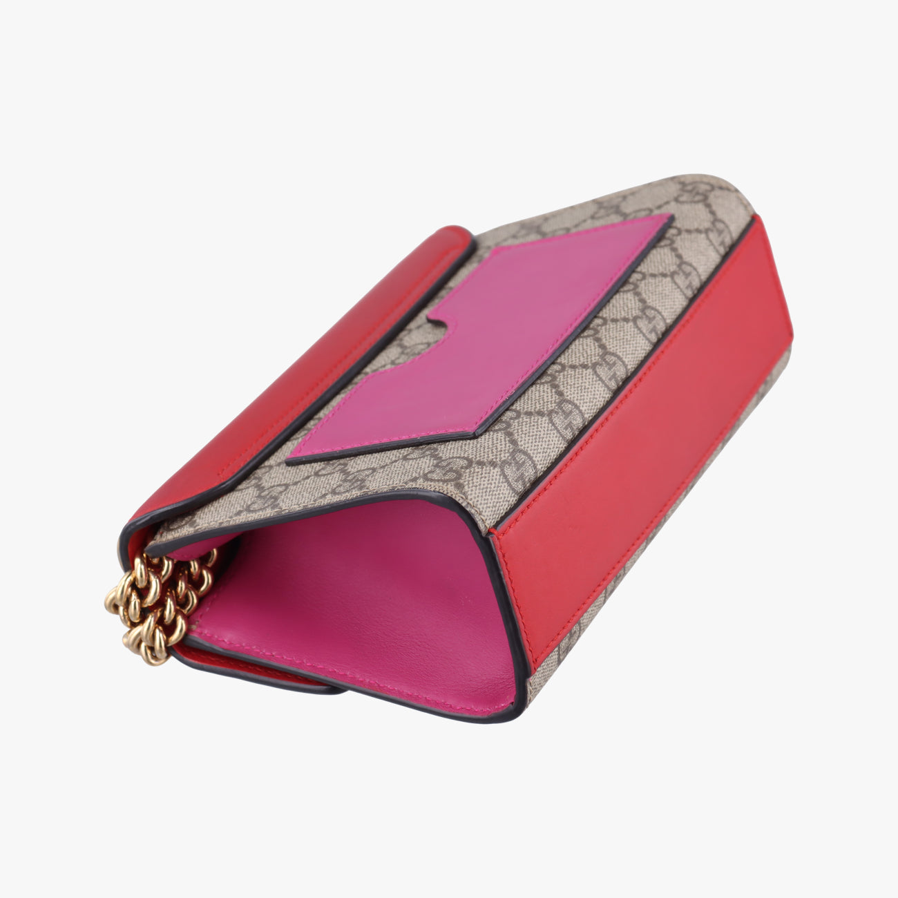 Pre-owned Gucci Padlock beige×red×pink PVC coated canvas 409487 shoulderbag | stylenewstar