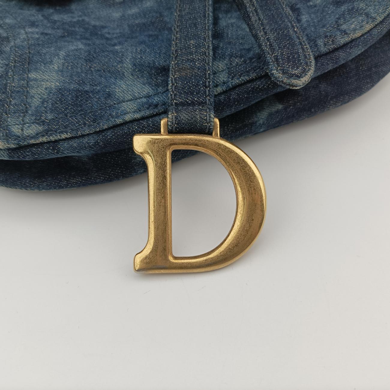 Pre-owned Christian Dior Saddle Blue denim  handbag | stylenewstar