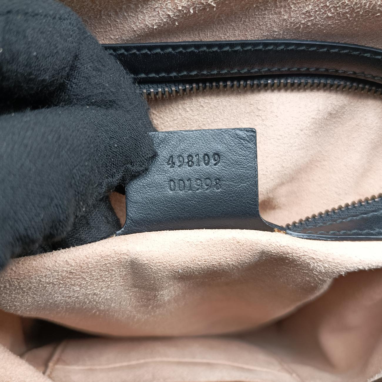 Pre-owned Gucci GG Marmont Black Leather 498109 shoulderbag | stylenewstar