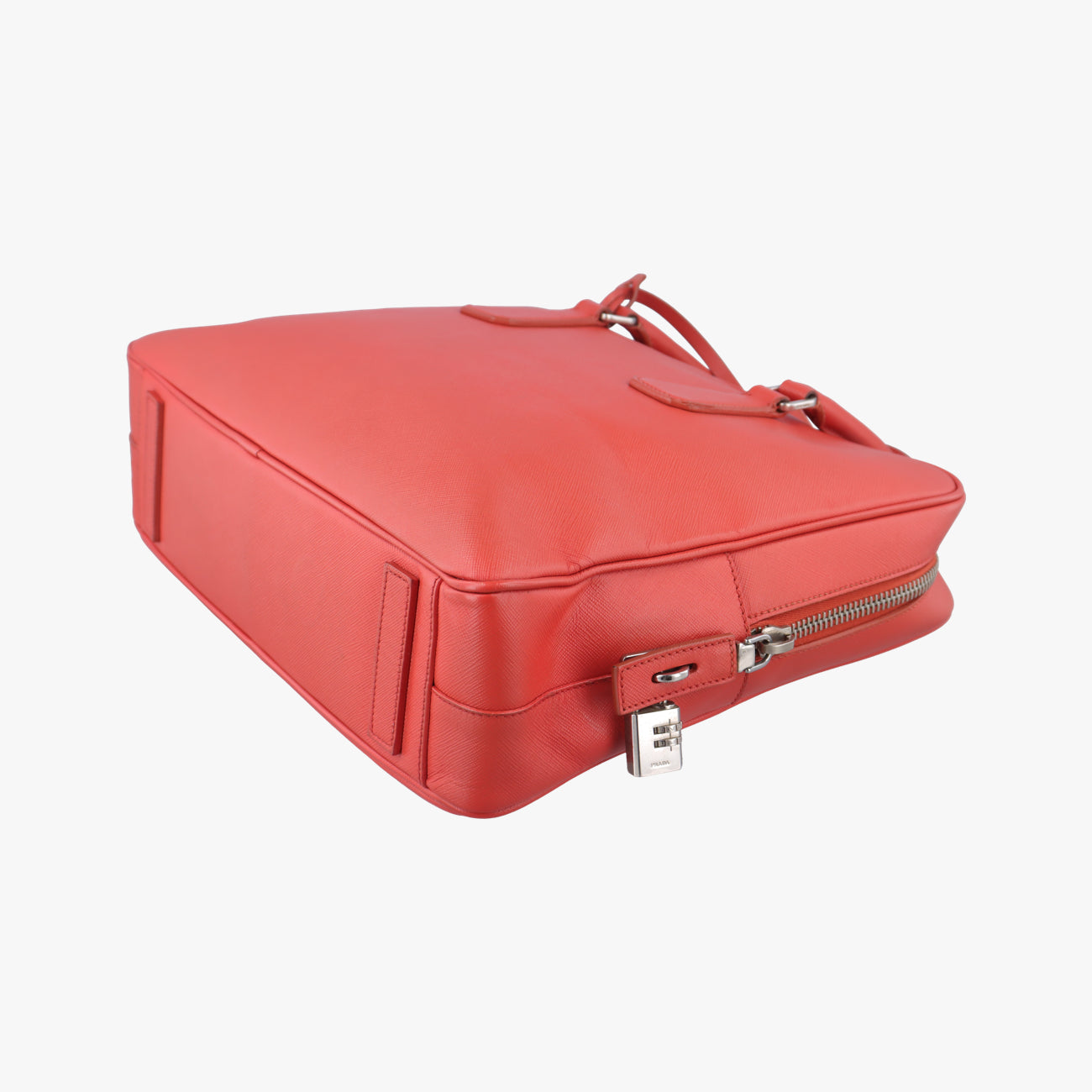 Pre-owned Prada Briefcase Business Orange SAFFIANO Leather VS0305 handbag | stylenewstar