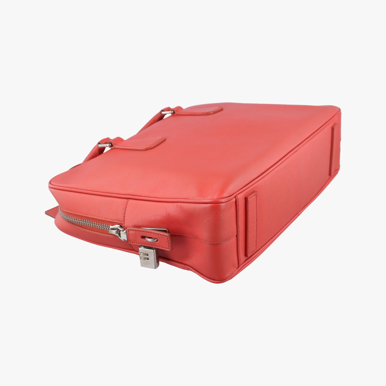 Pre-owned Prada Briefcase Business Orange SAFFIANO Leather VS0305 handbag | stylenewstar