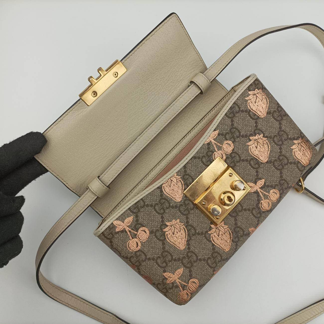 Pre-owned Gucci Padlock Brown×Multicolour PVC coated canvas 652683 shoulderbag | stylenewstar
