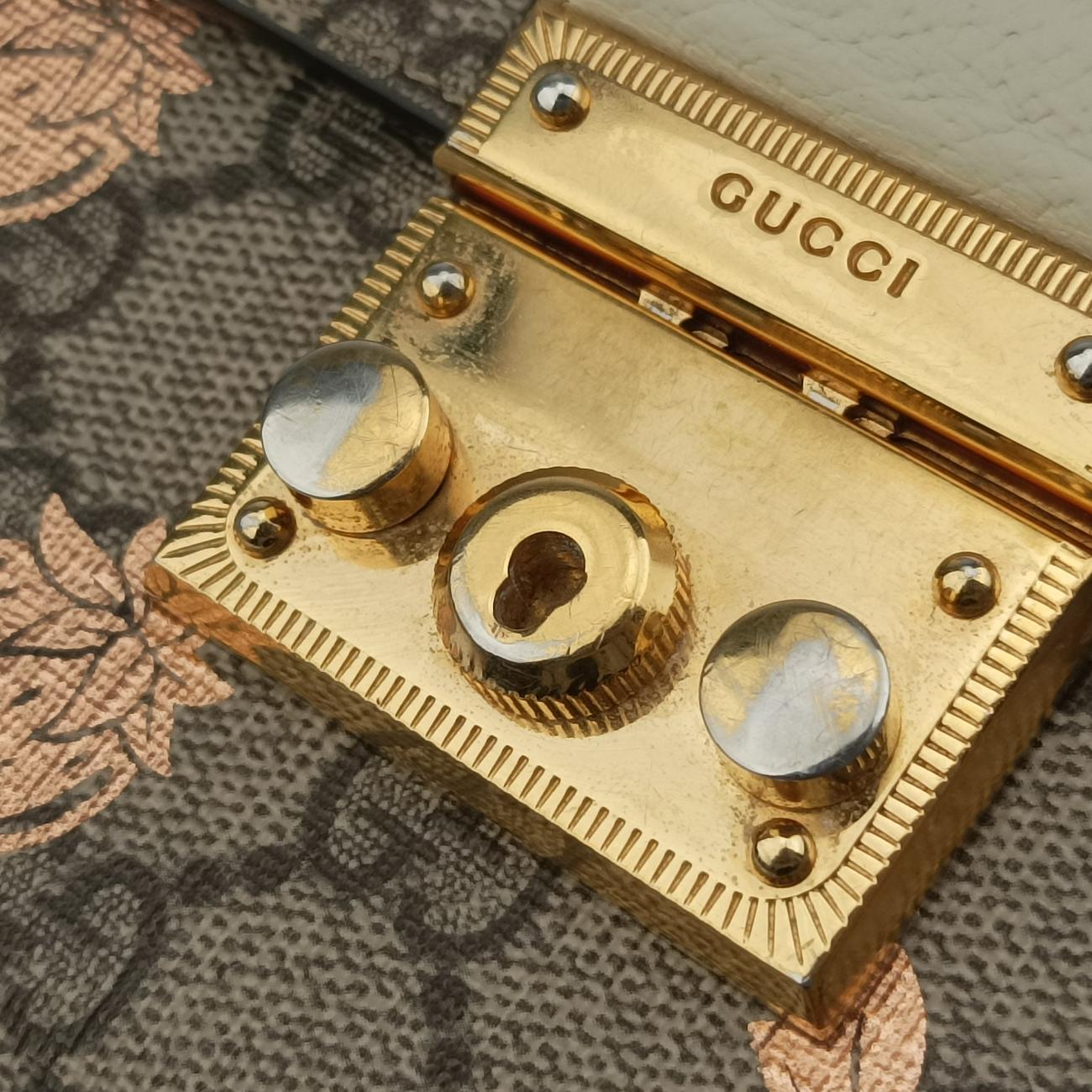 Pre-owned Gucci Padlock Brown×Multicolour PVC coated canvas 652683 shoulderbag | stylenewstar