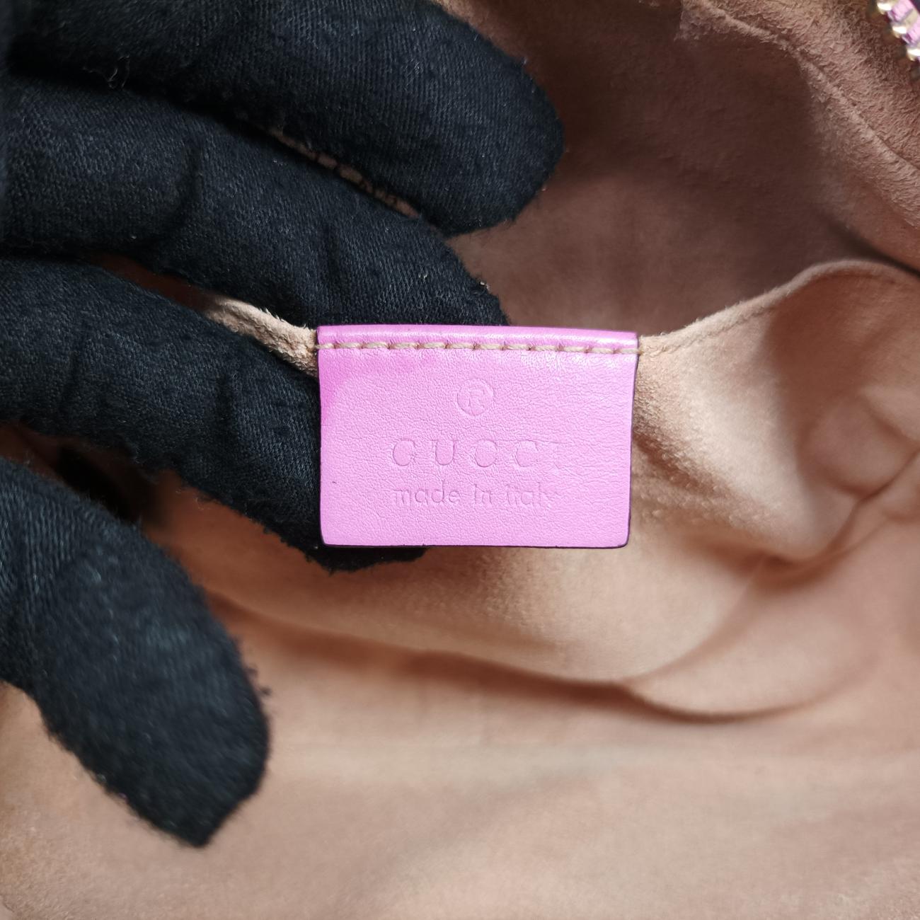 Pre-owned Gucci GG Marmont Rose Leather 448065 shoulderbag | stylenewstar