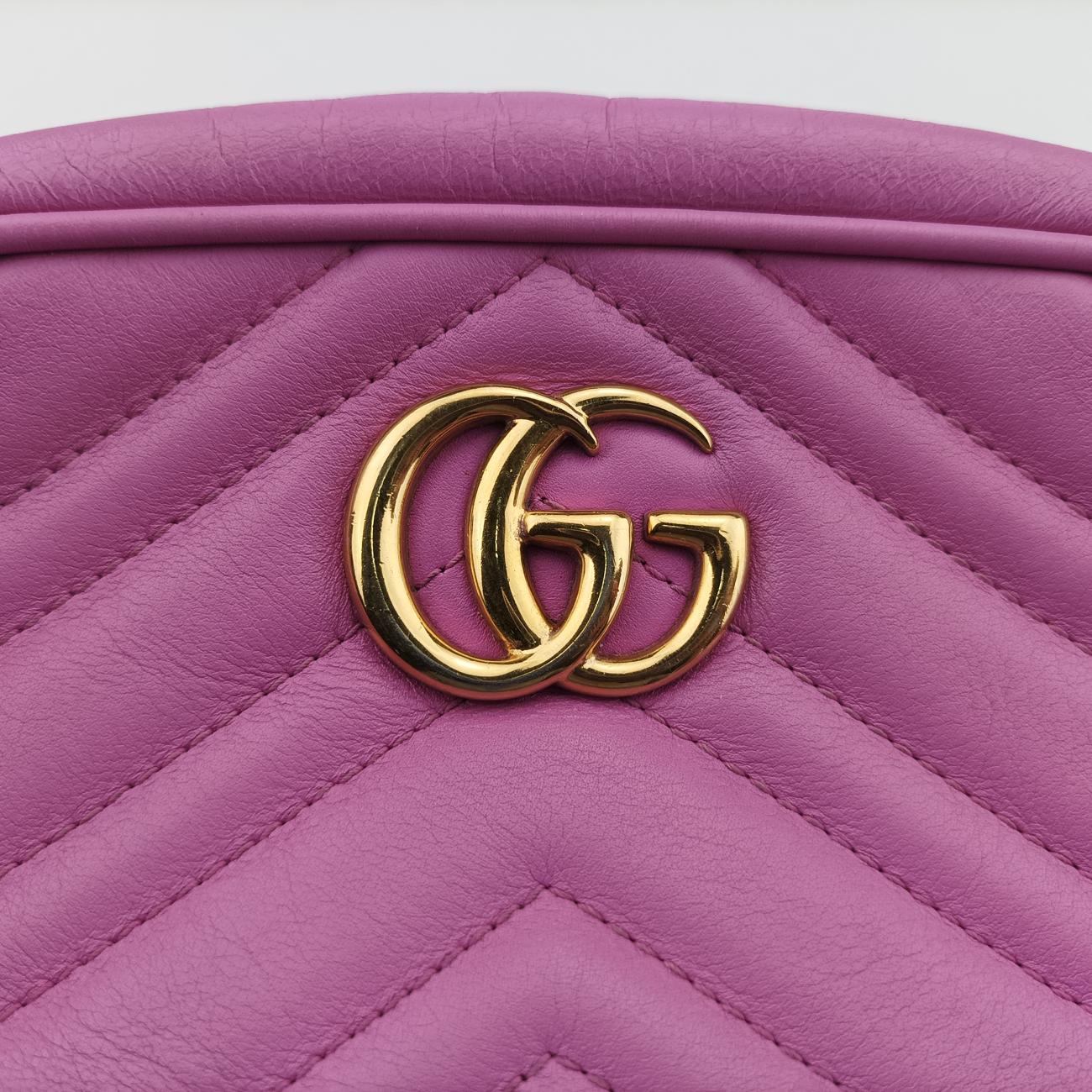 Pre-owned Gucci GG Marmont Rose Leather 448065 shoulderbag | stylenewstar