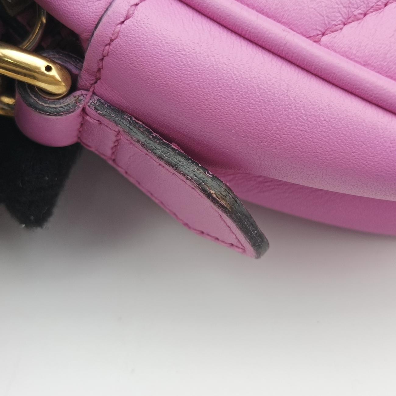 Pre-owned Gucci GG Marmont Rose Leather 448065 shoulderbag | stylenewstar